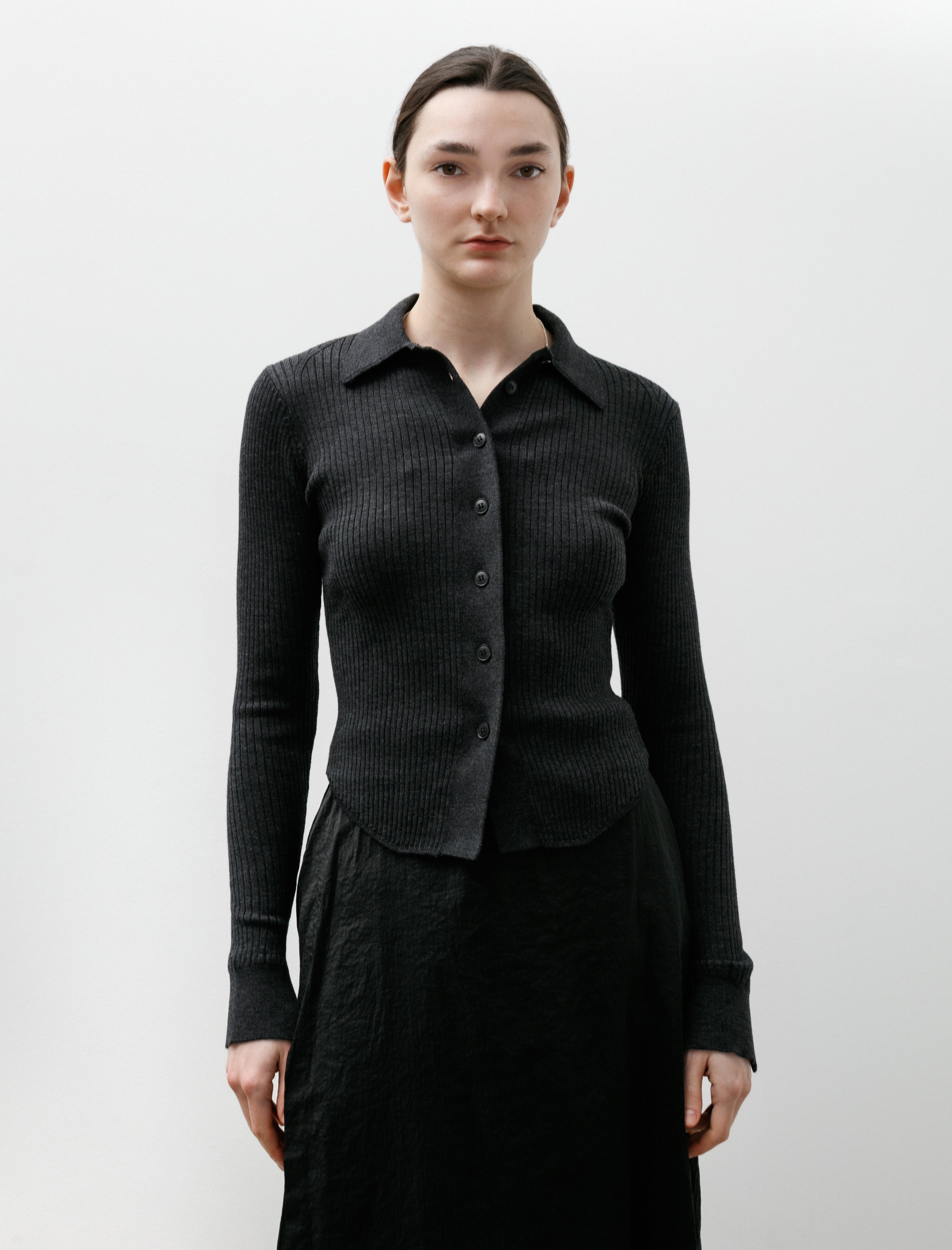 mfpen Knitted Rib Shirt Washed Graphite