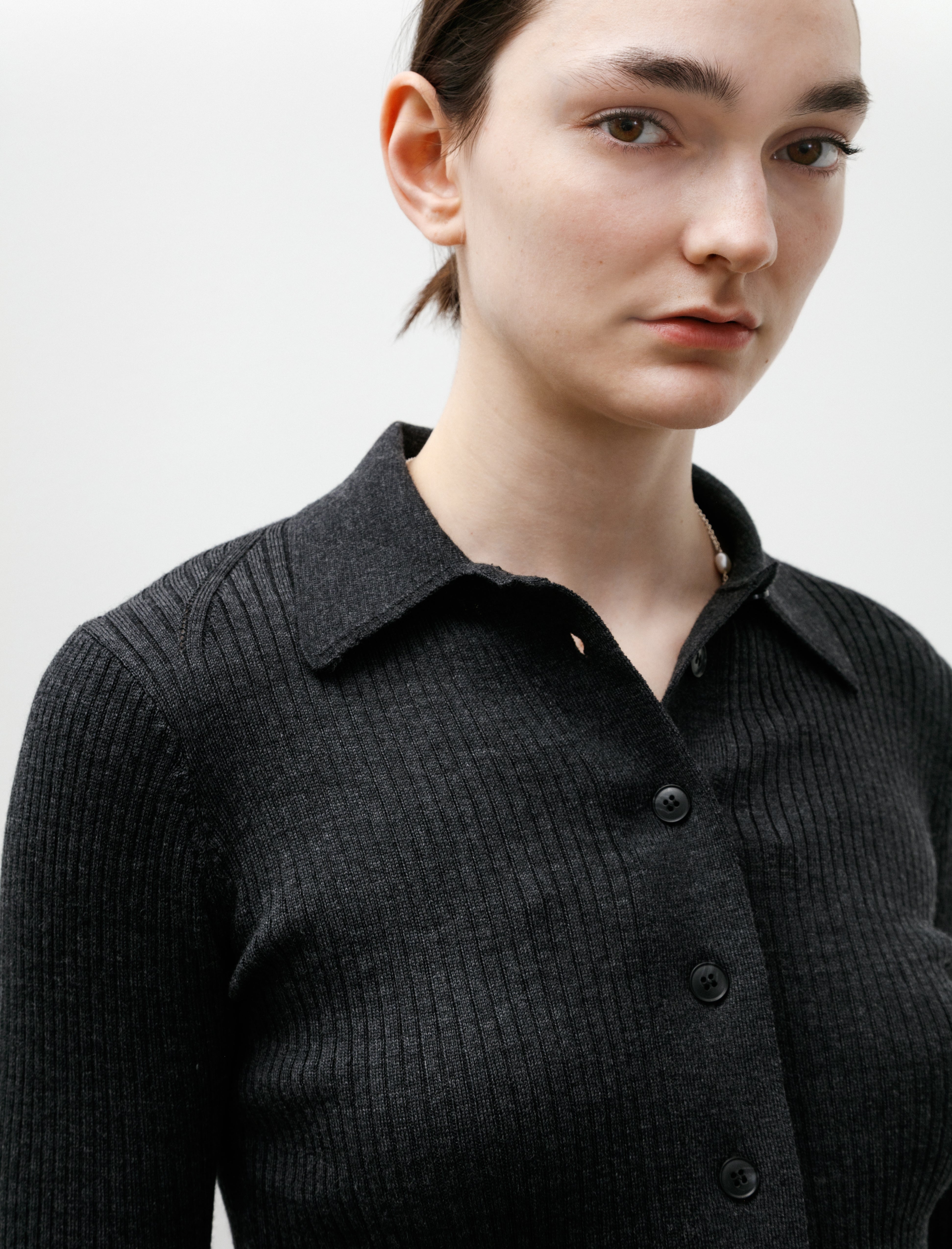 mfpen Knitted Rib Shirt Washed Graphite