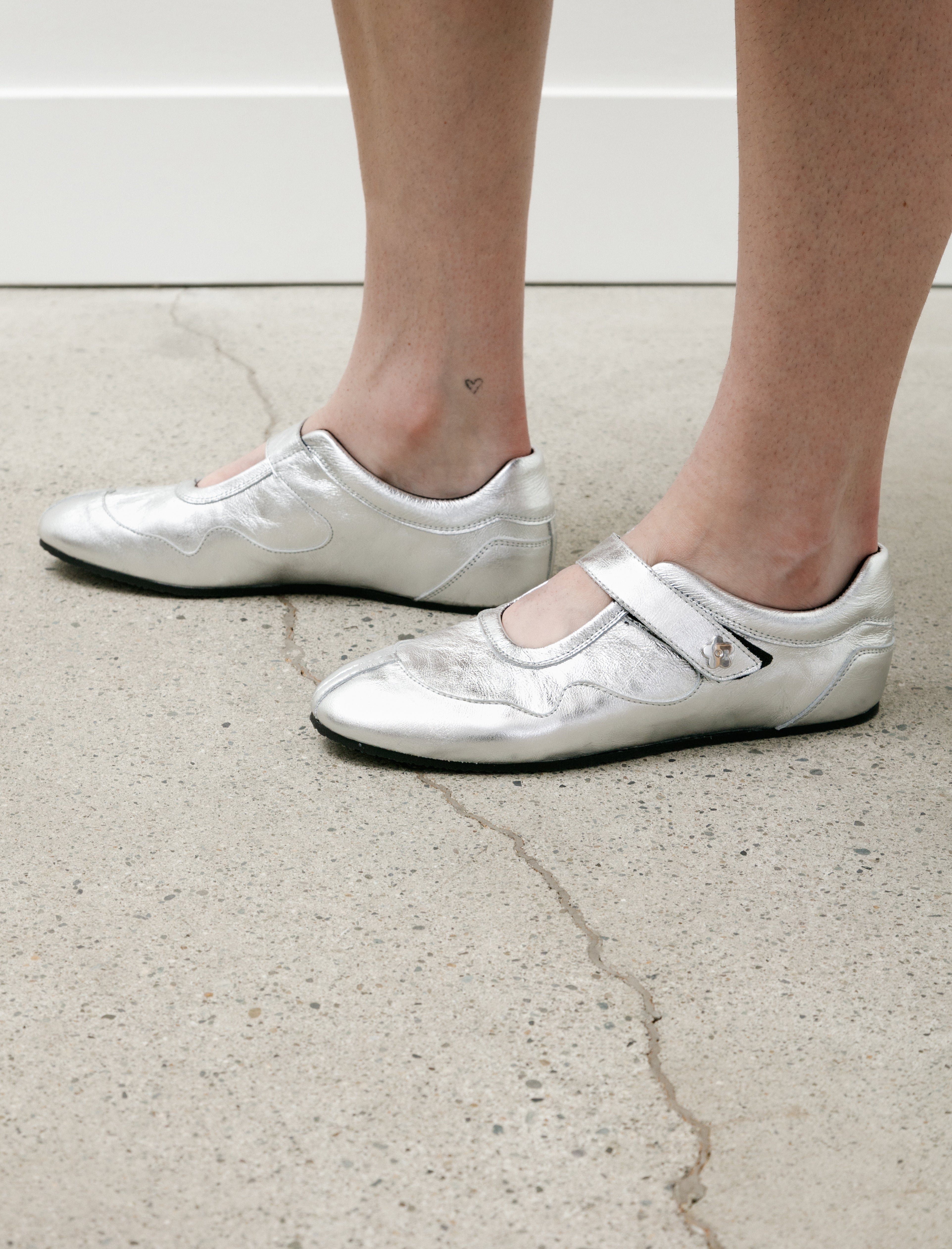 Cecilie Bahnsen Cosmo Sneaker Silver Leather