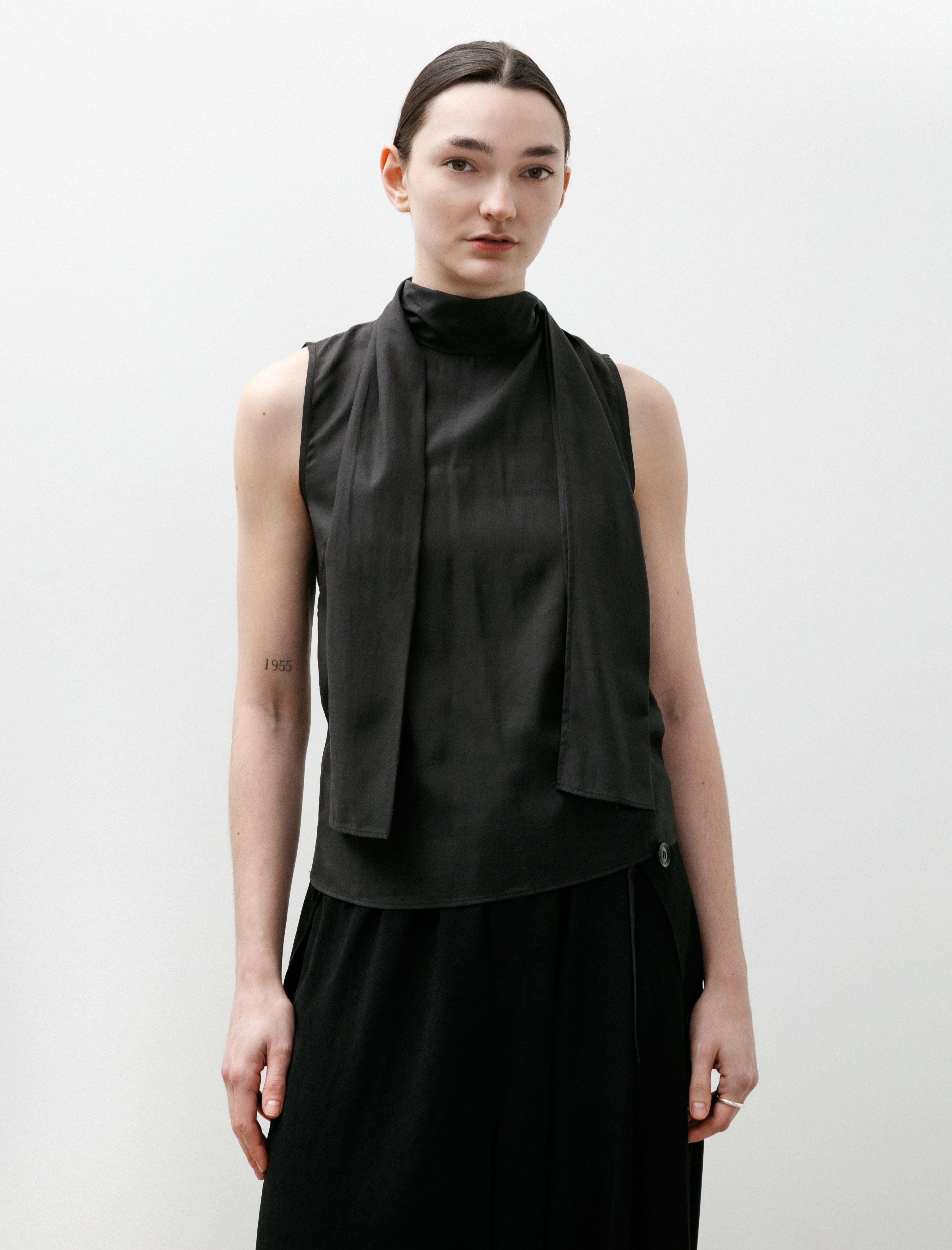 Our Legacy Virtuous Top Still Black Calm Cupro Cotton