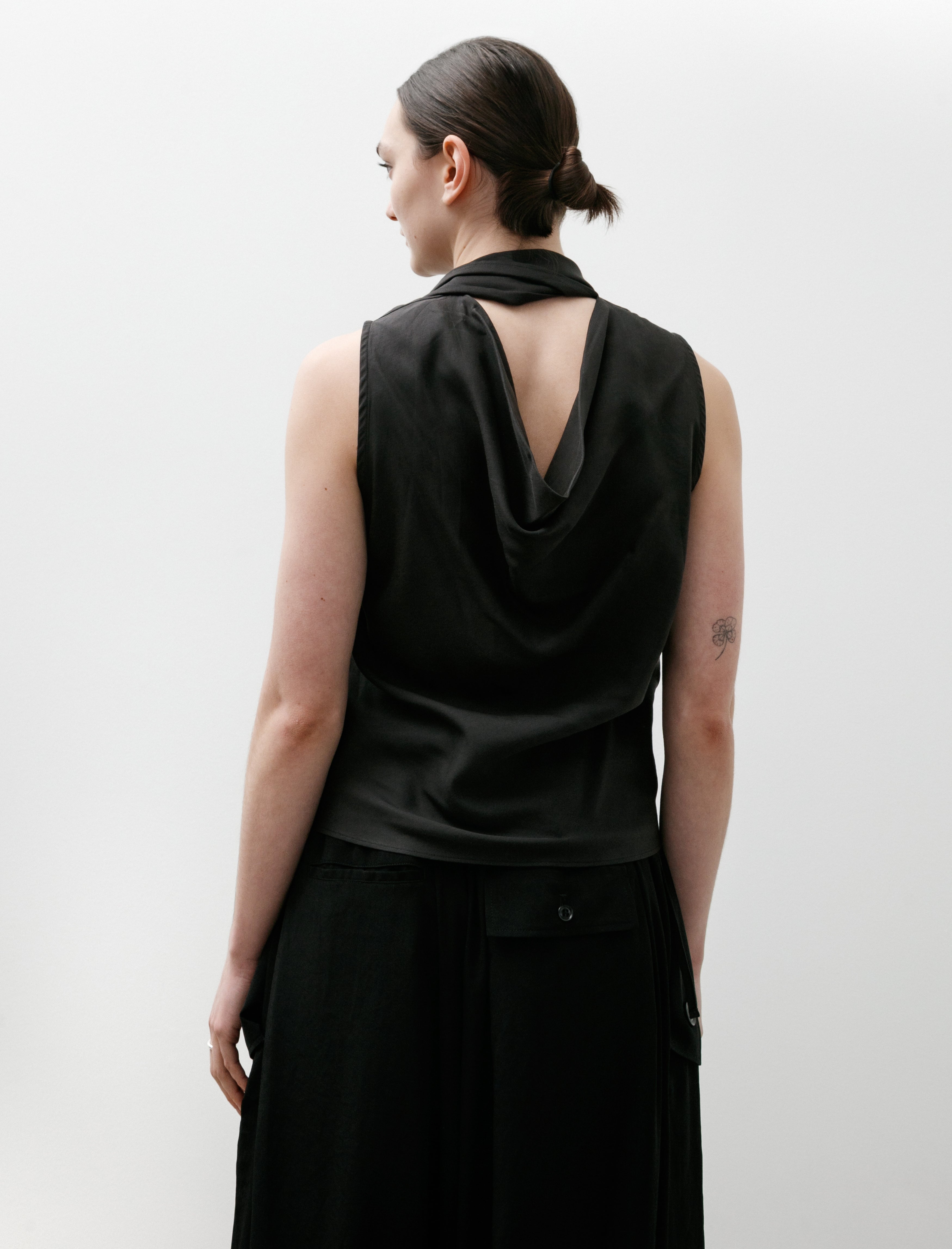 Our Legacy Virtuous Top Still Black Calm Cupro Cotton