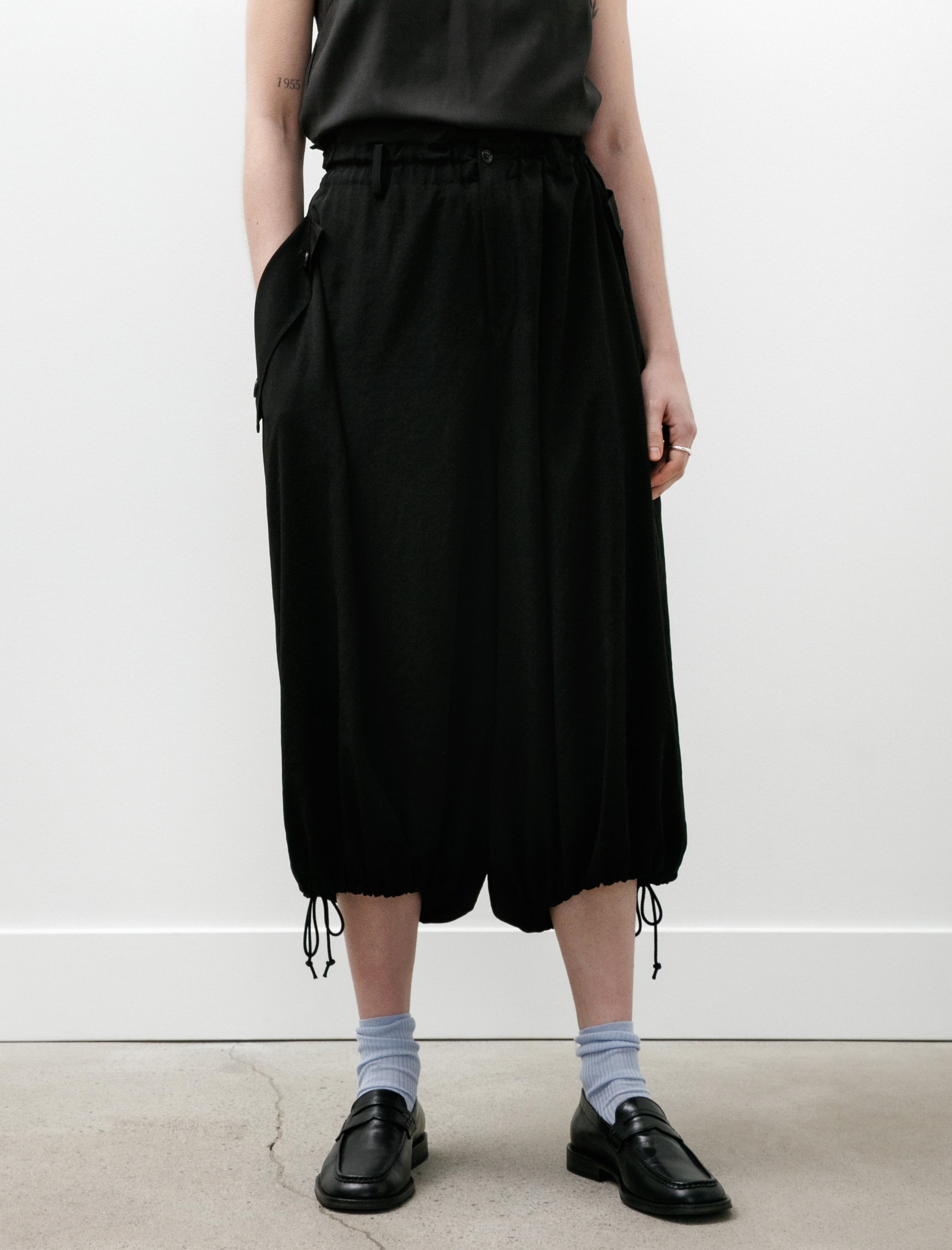 Y's by Yohji Yamamoto Flap Pocket Elastic Pants Black