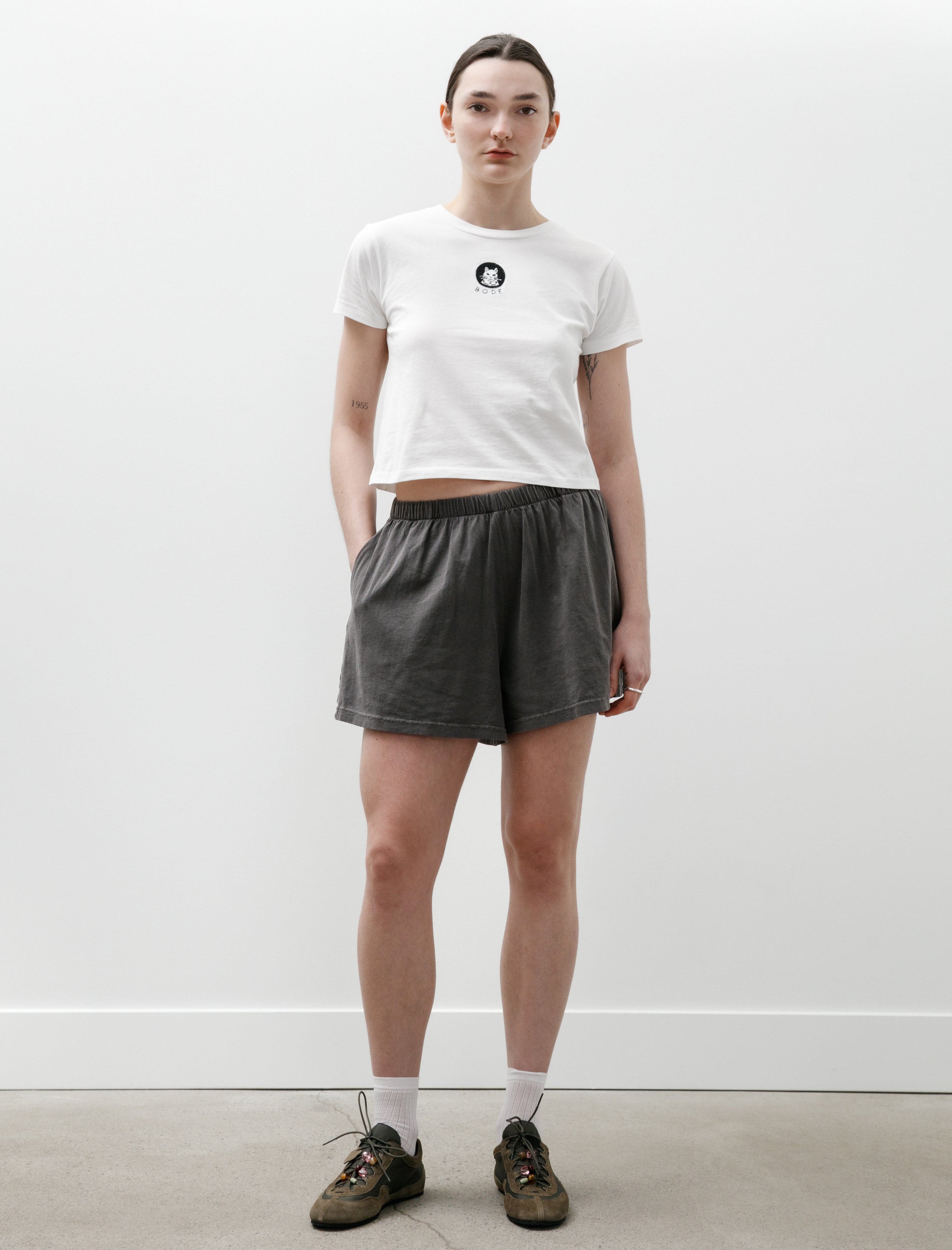 Our Legacy Gored Shorts Worn Graphite Legacy Jersey