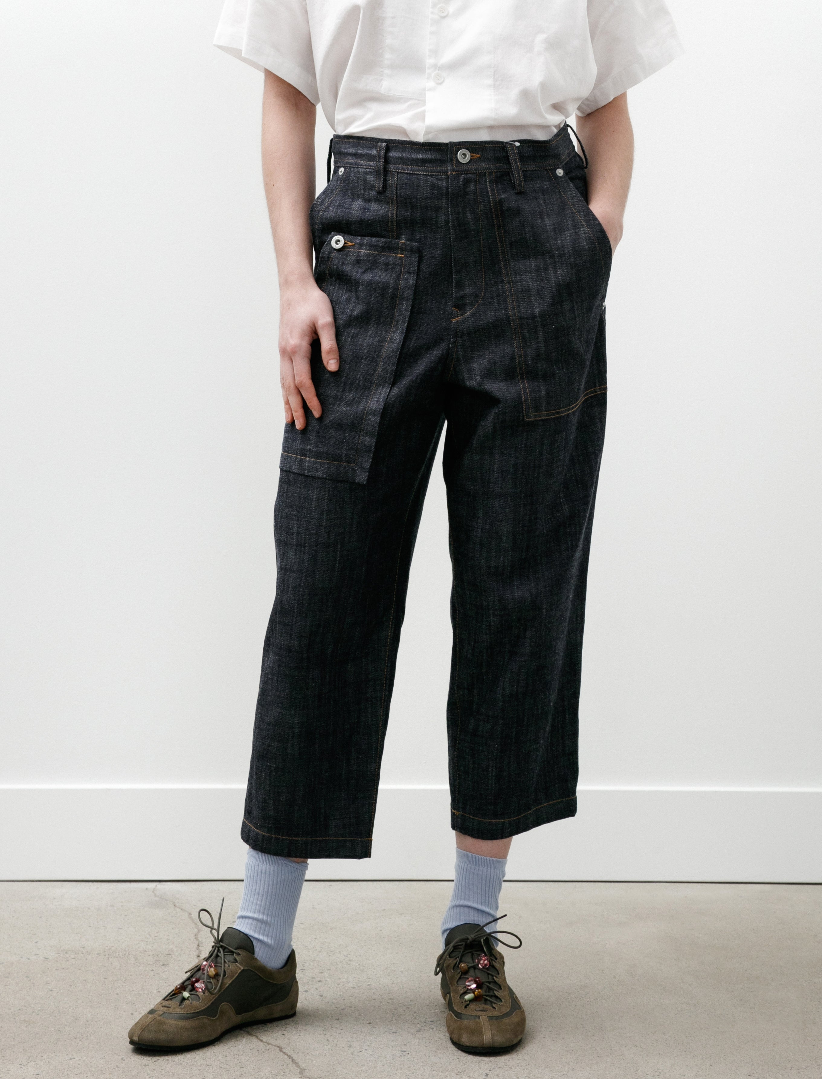 Y's by Yohji Yamamoto Asymmetrical Pocket Denim Pants Indigo