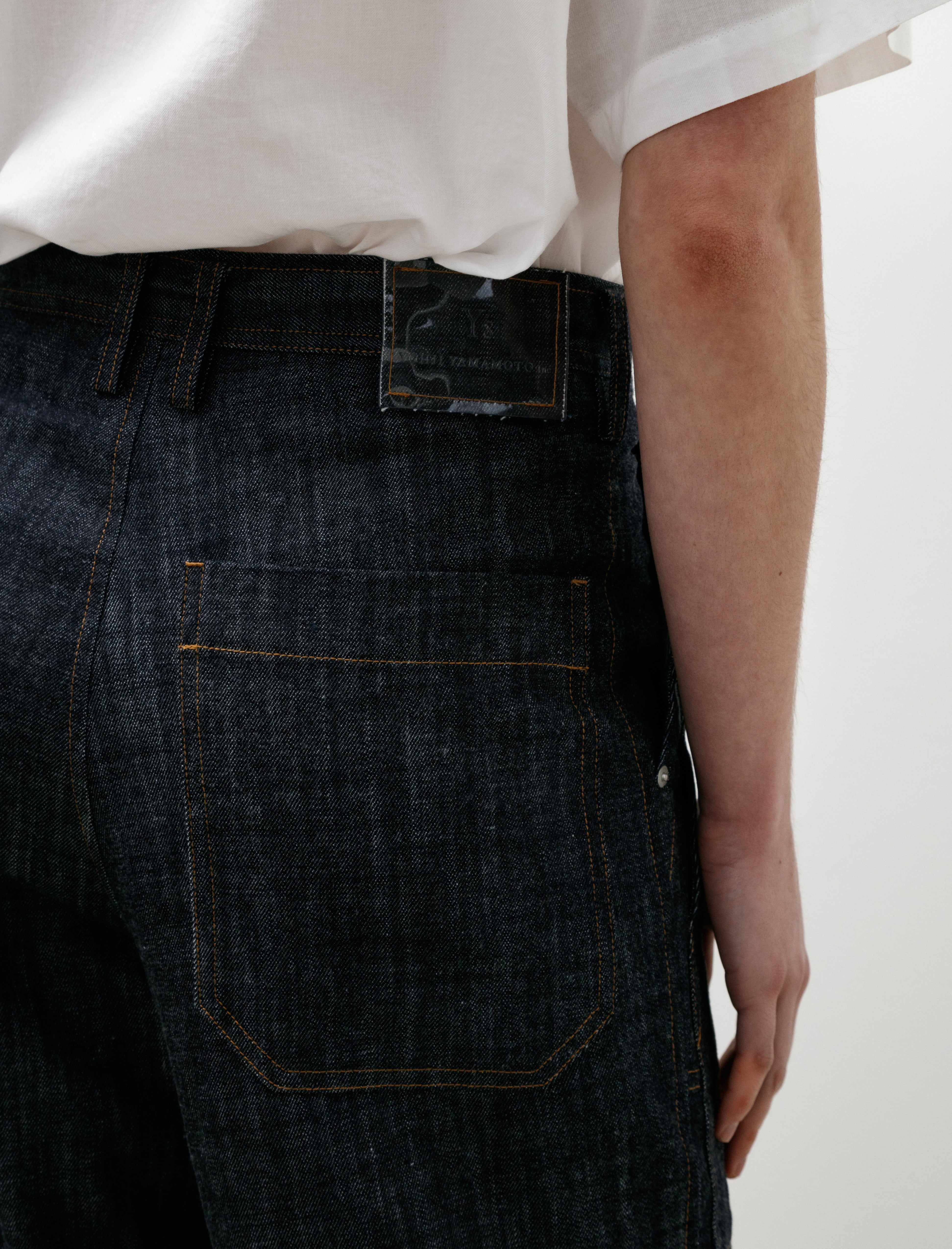 Y's by Yohji Yamamoto Asymmetrical Pocket Denim Pants Indigo