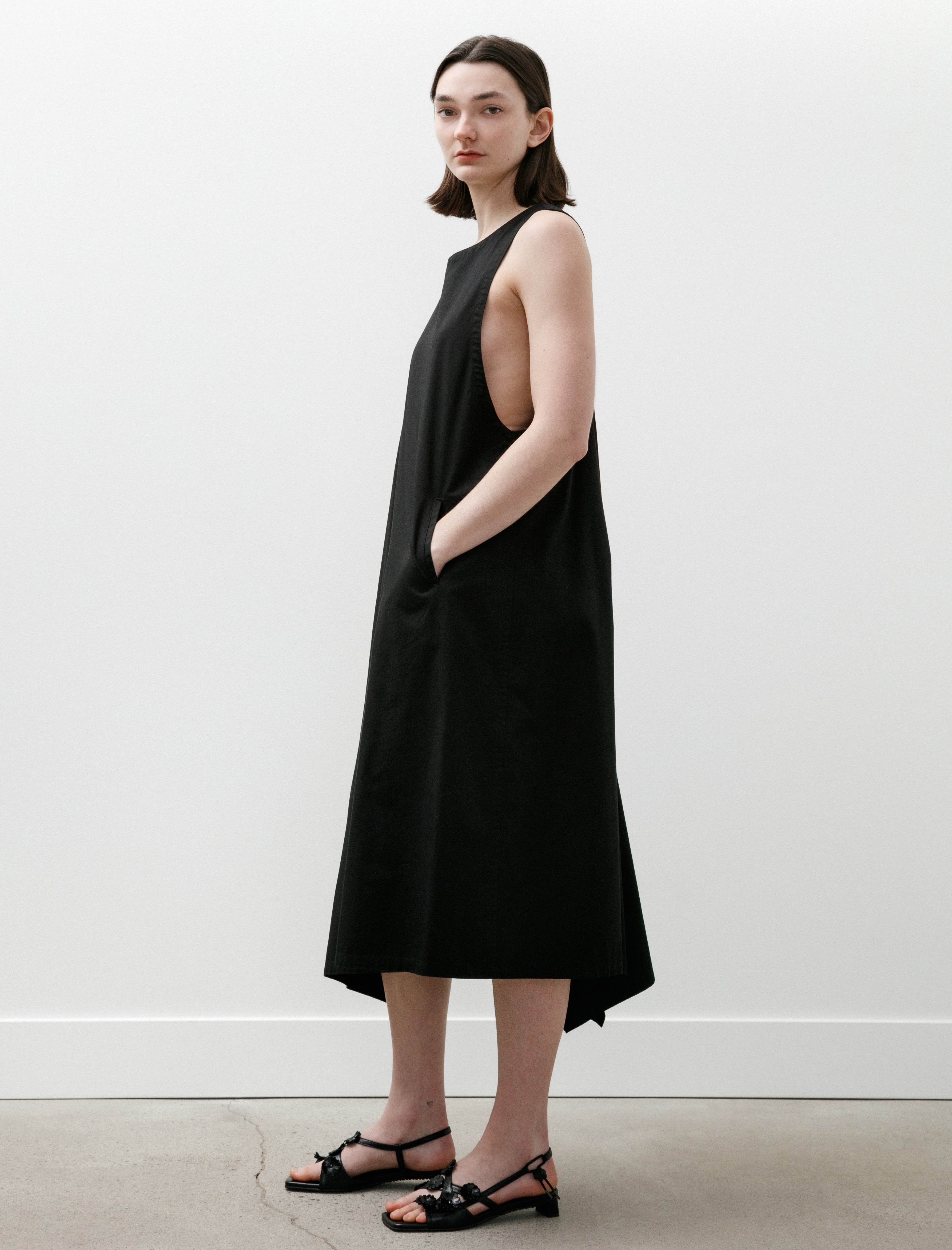 Y's by Yohji Yamamoto Racer Back Dress Black