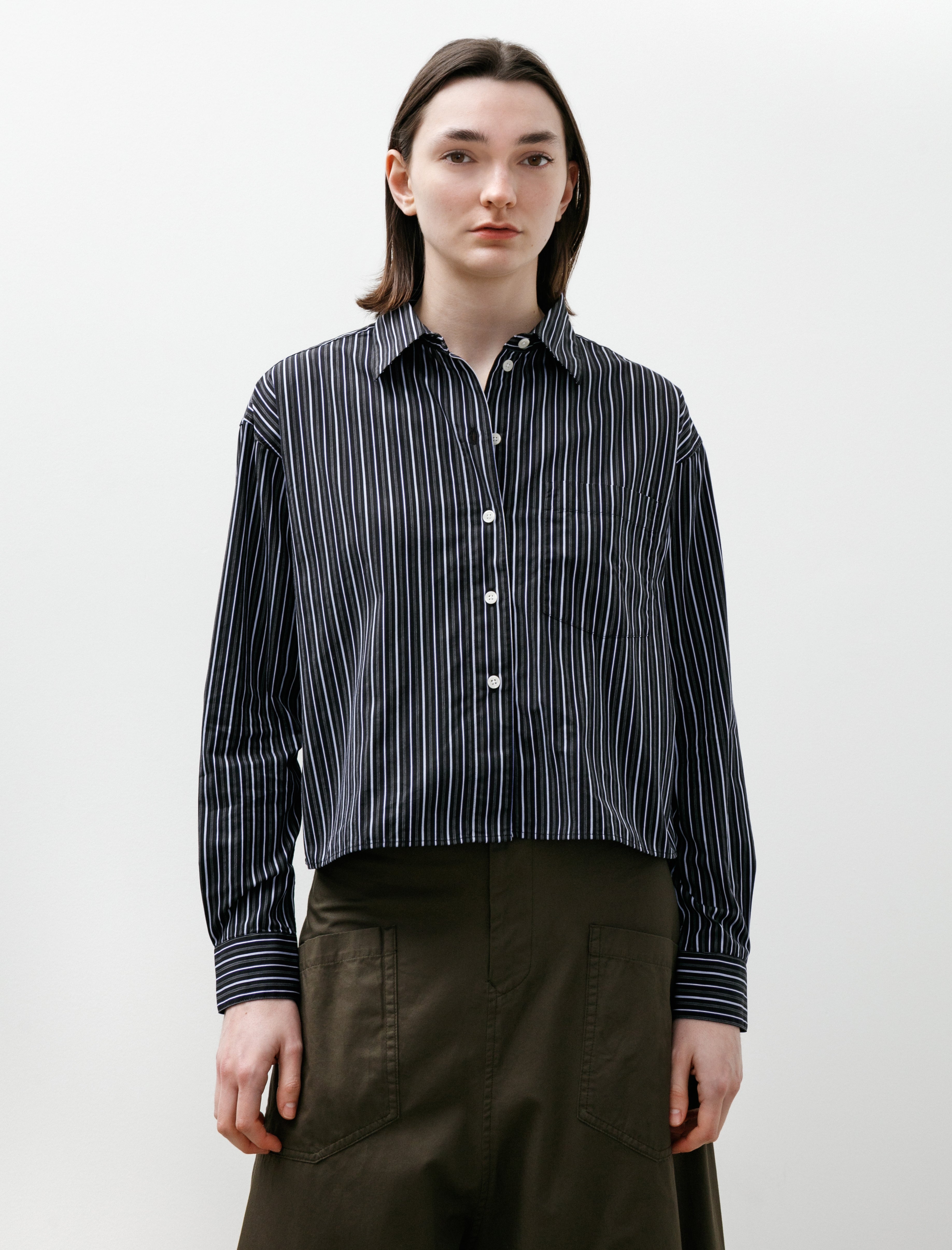 mfpen New Format Shirt Black Office Stripe