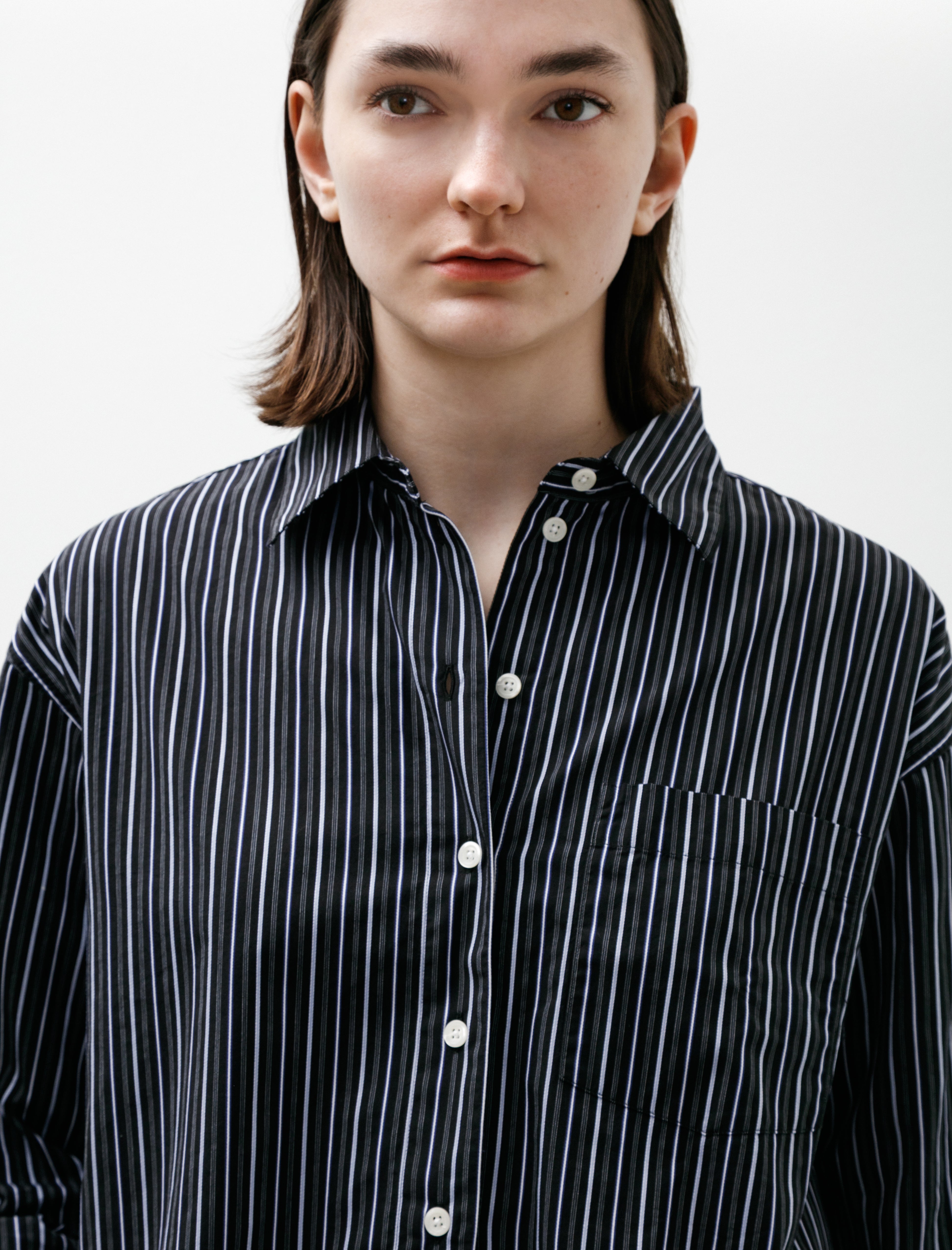 mfpen New Format Shirt Black Office Stripe
