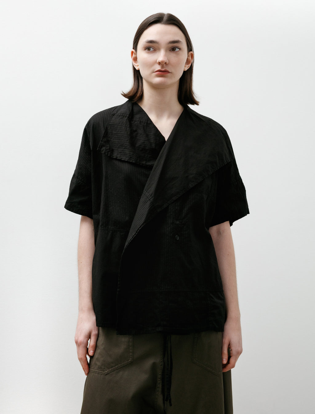 Y's by Yohji Yamamoto Half Sleeve Gown Shirt Black – Neighbour