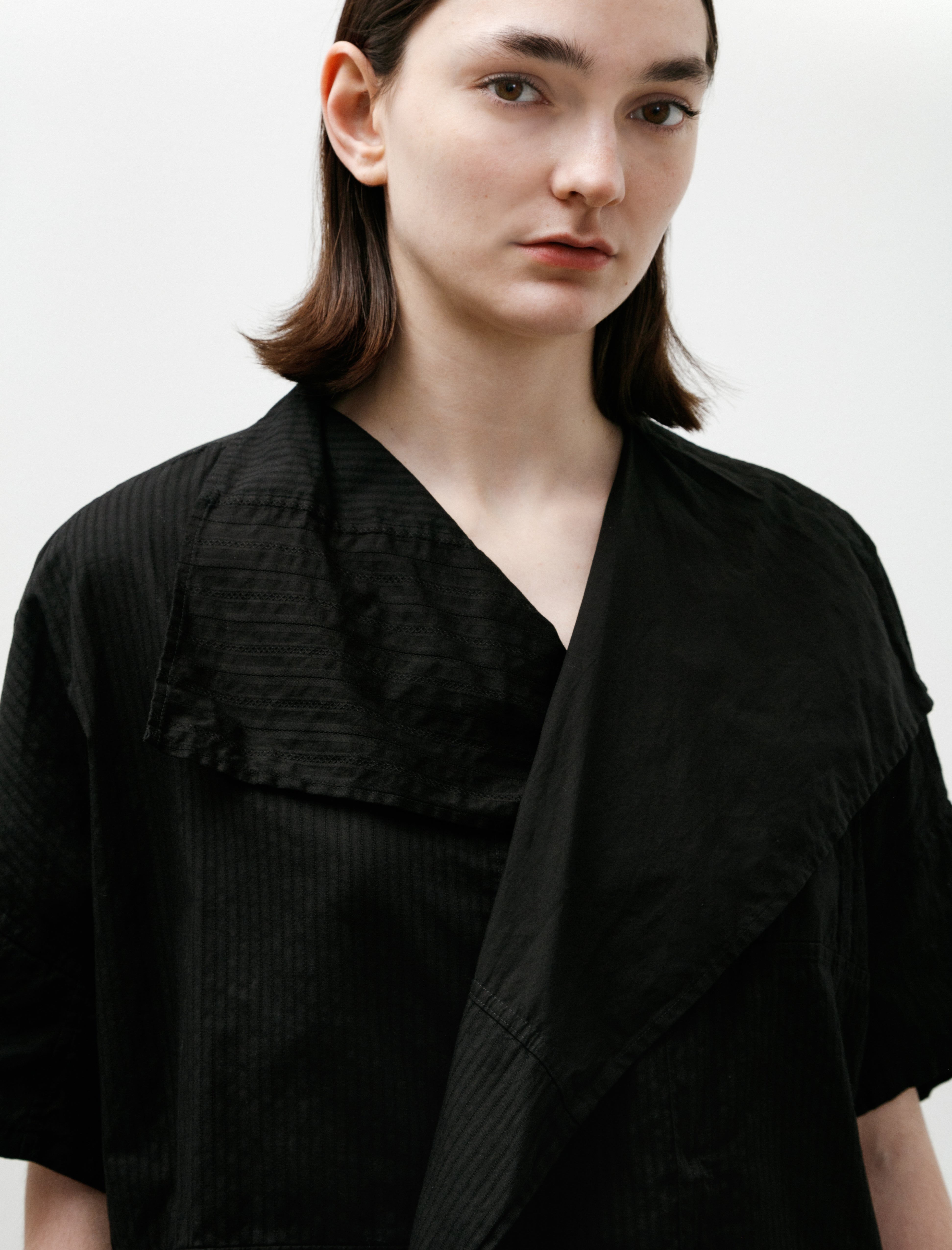 Y's by Yohji Yamamoto Half Sleeve Gown Shirt Black