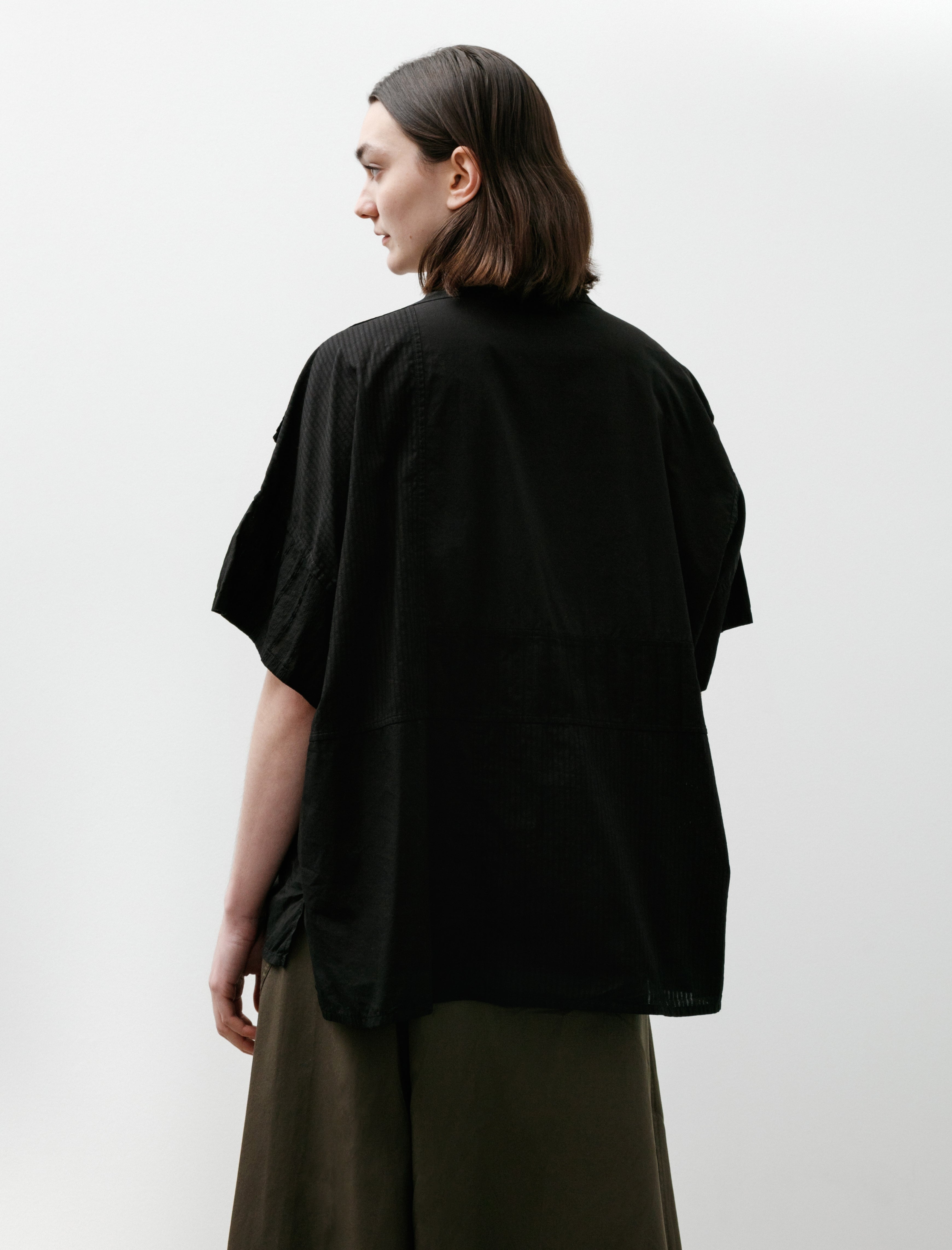 Y's by Yohji Yamamoto Half Sleeve Gown Shirt Black