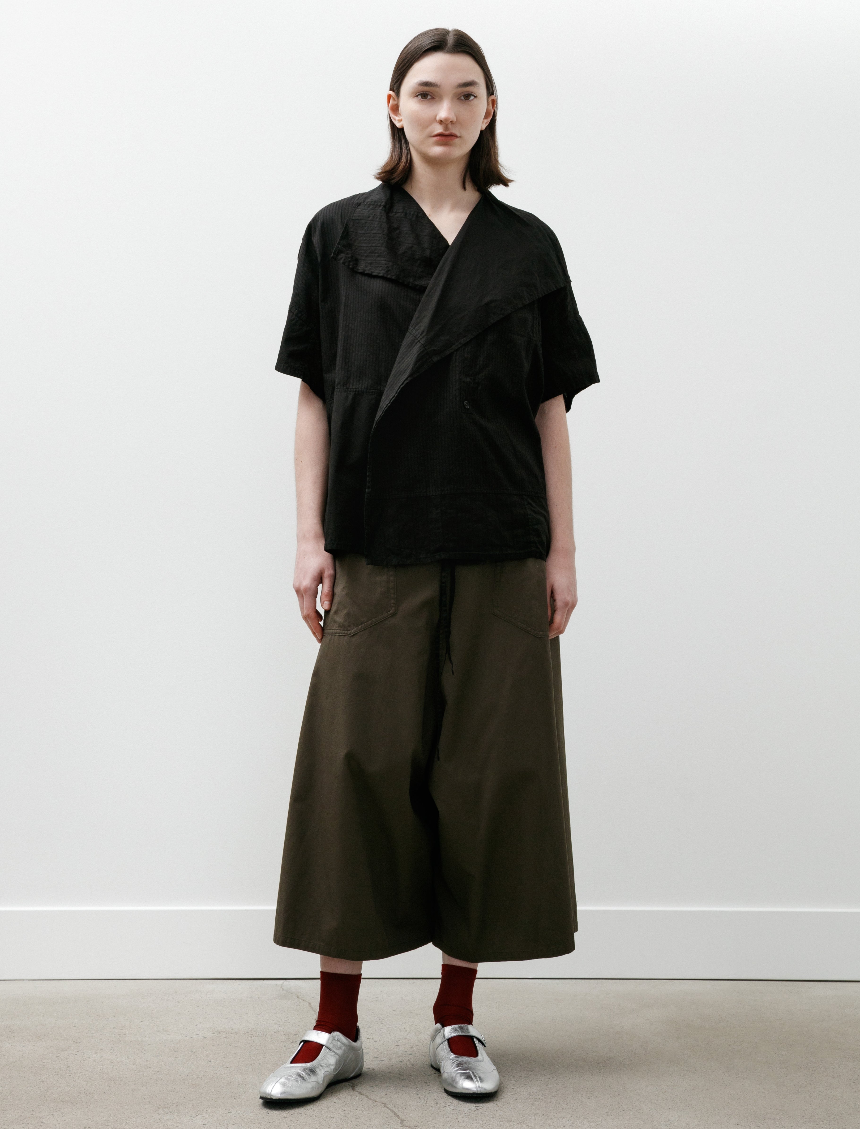 Y's by Yohji Yamamoto Drop Flare Pants Khaki
