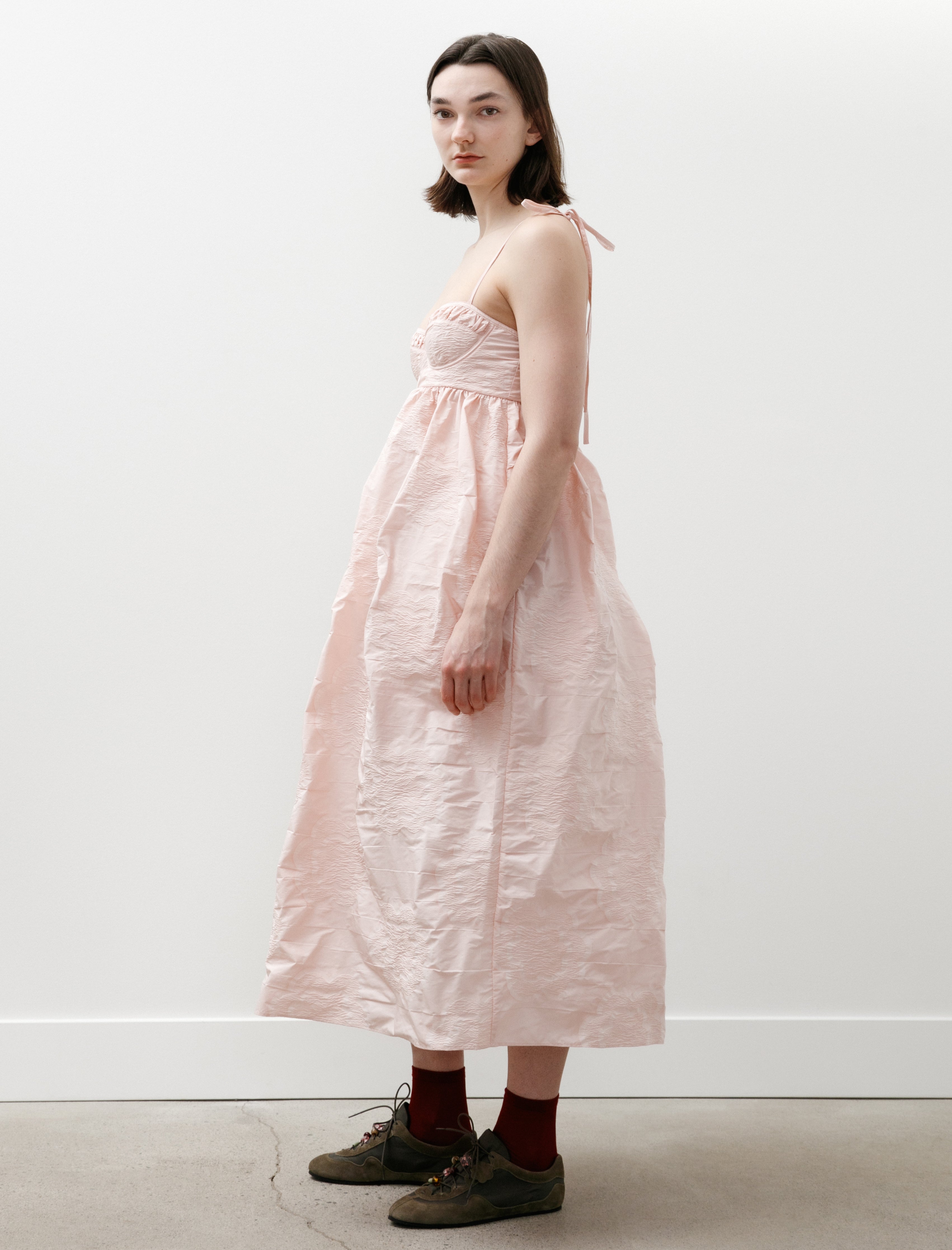 Cecilie Bahnsen Alena Dress Borus Jacquard Blush Pink