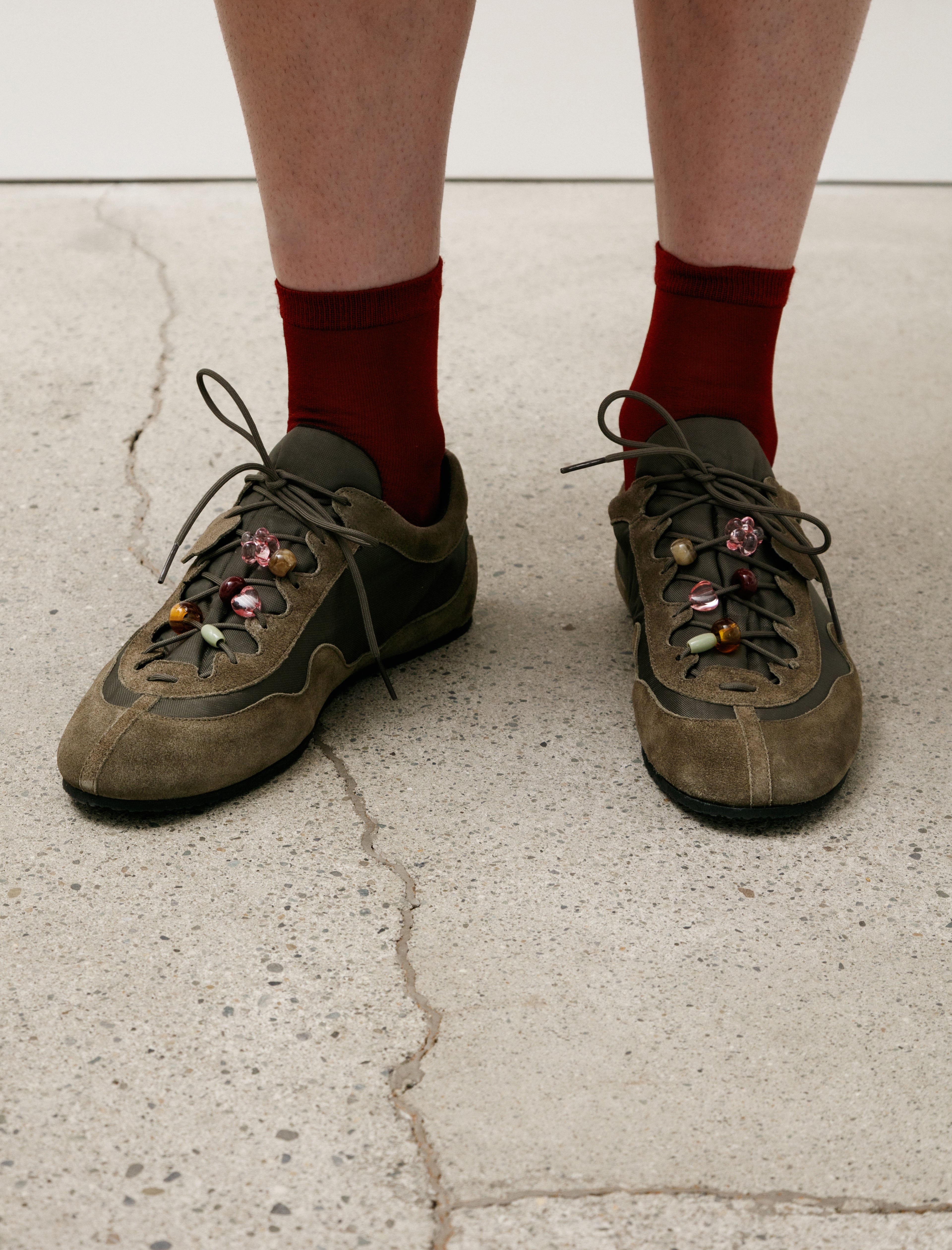 Cecilie Bahnsen Blaise Sneaker Suede/Nylon Olive