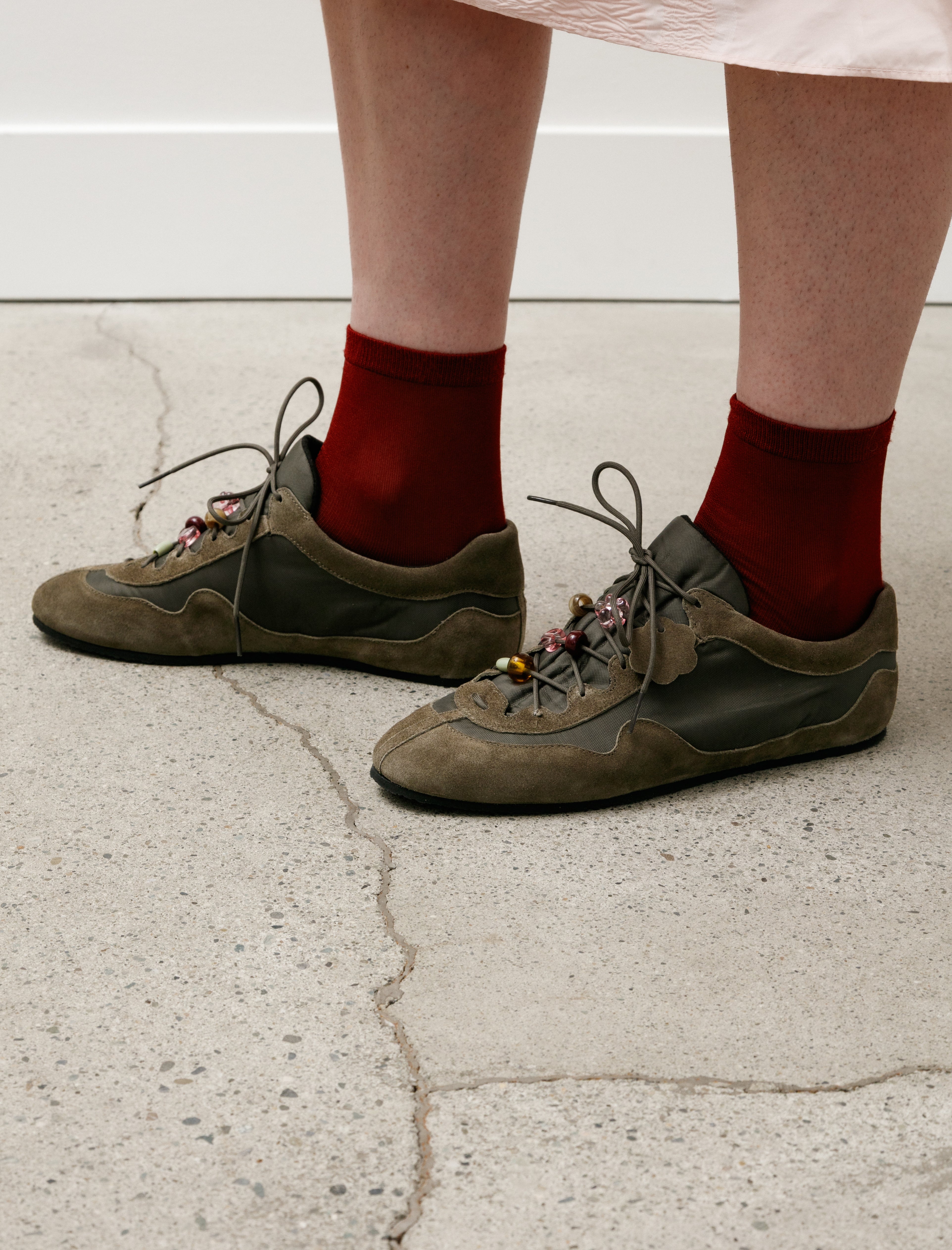 Cecilie Bahnsen Blaise Sneaker Suede/Nylon Olive