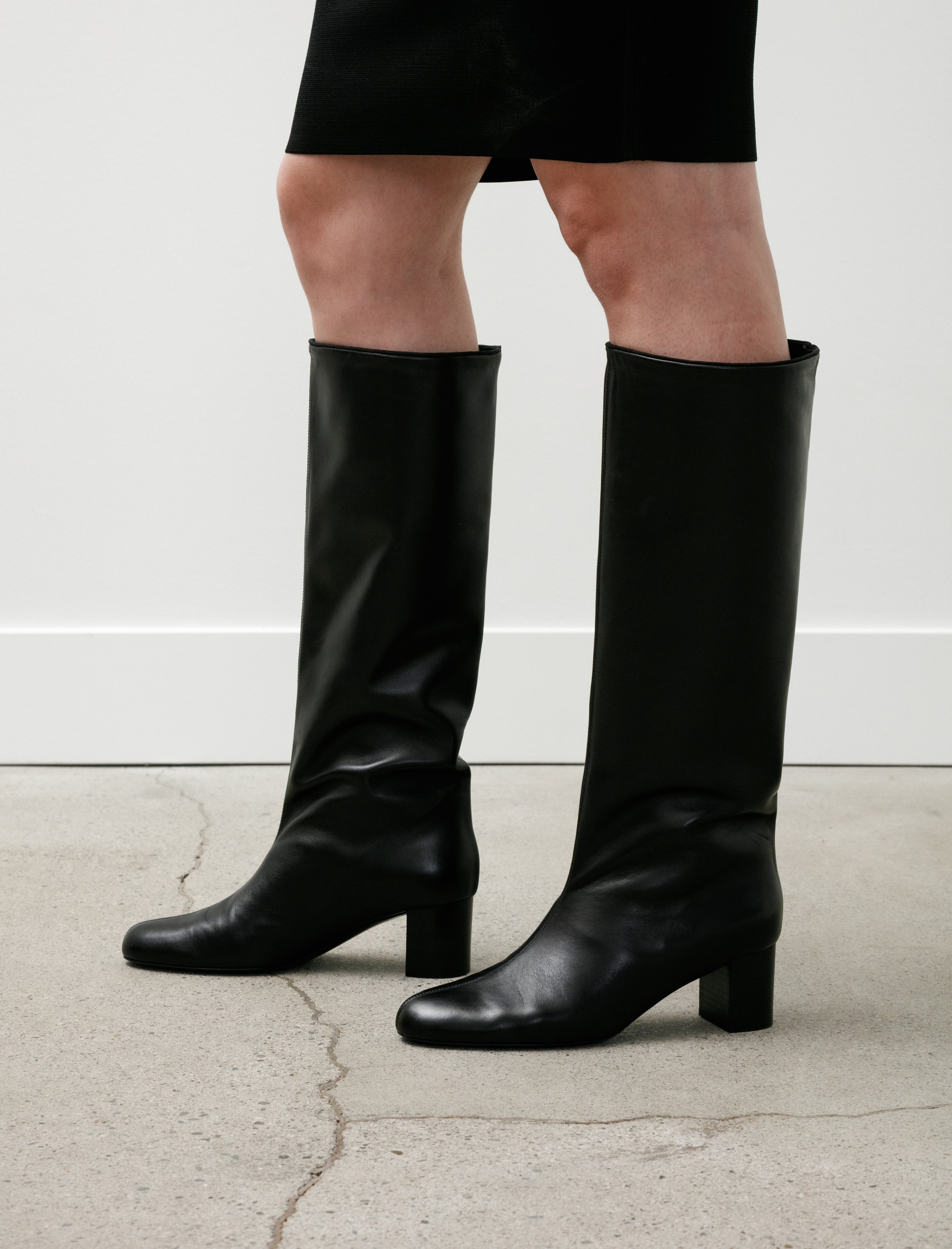 Totême Downtown Nappa Knee High Boots Black