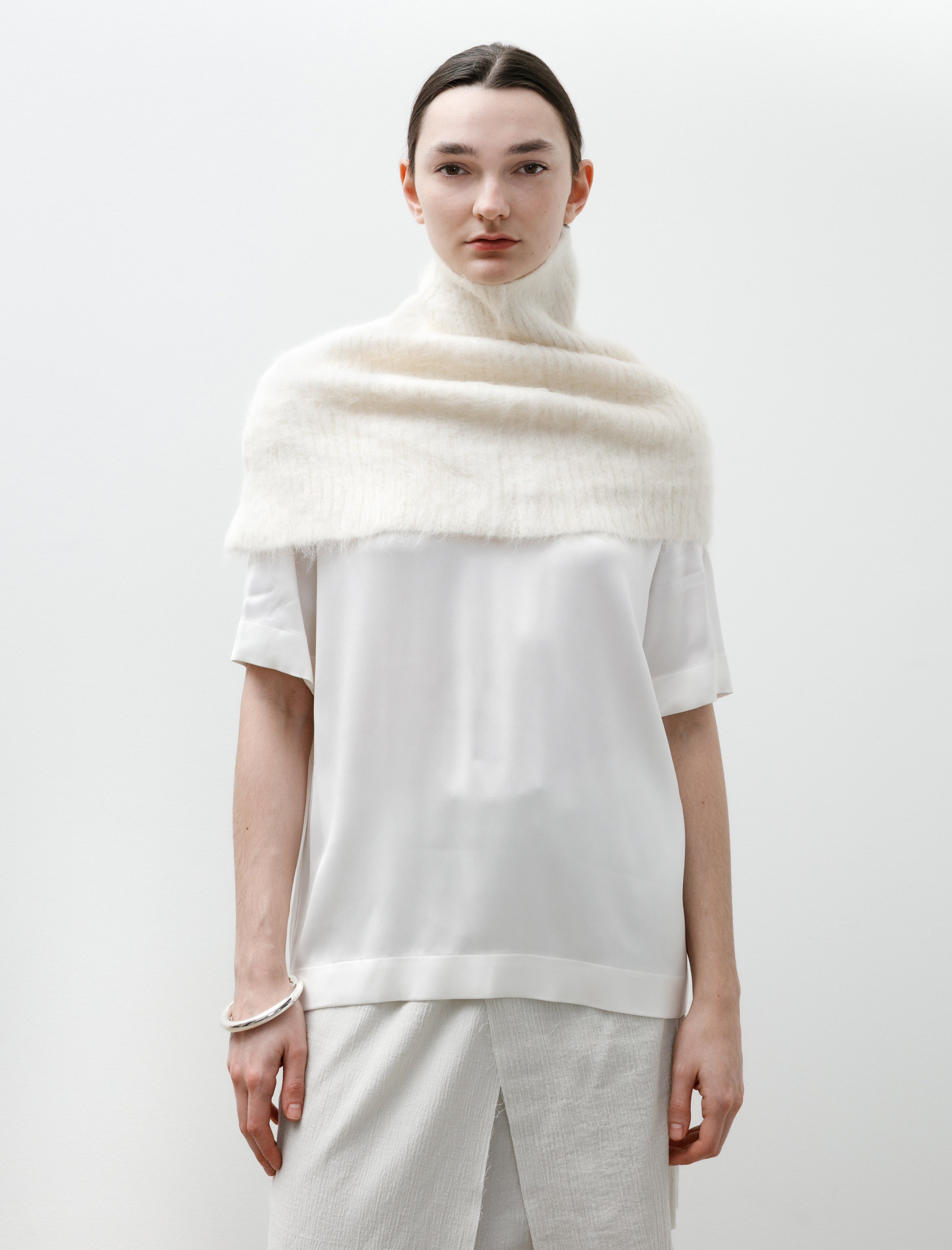 Totême Funnel Alpaca Blend Neck Warmer Ecru