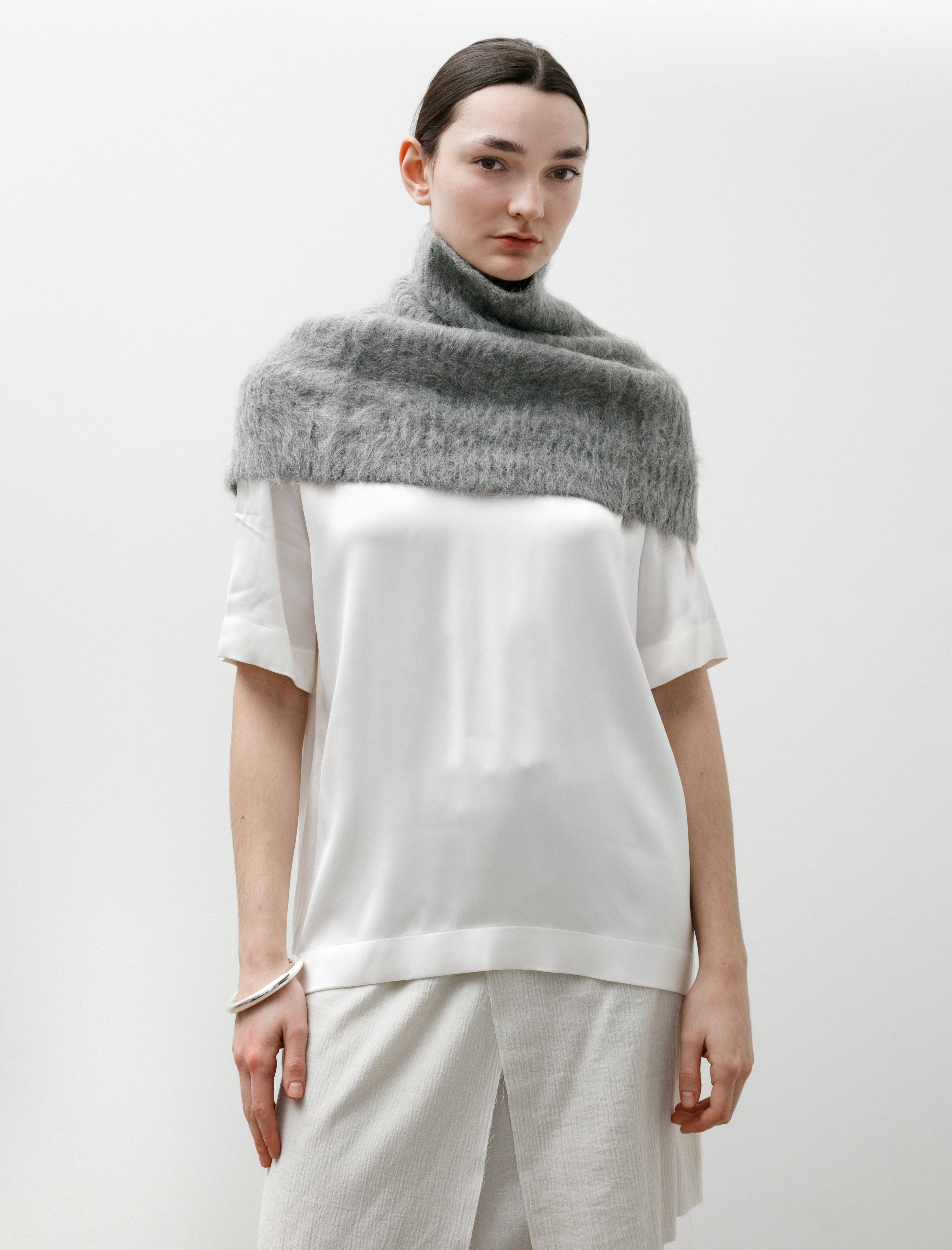 Totême Funnel Alpaca Blend Neck Warmer Grey Mélange