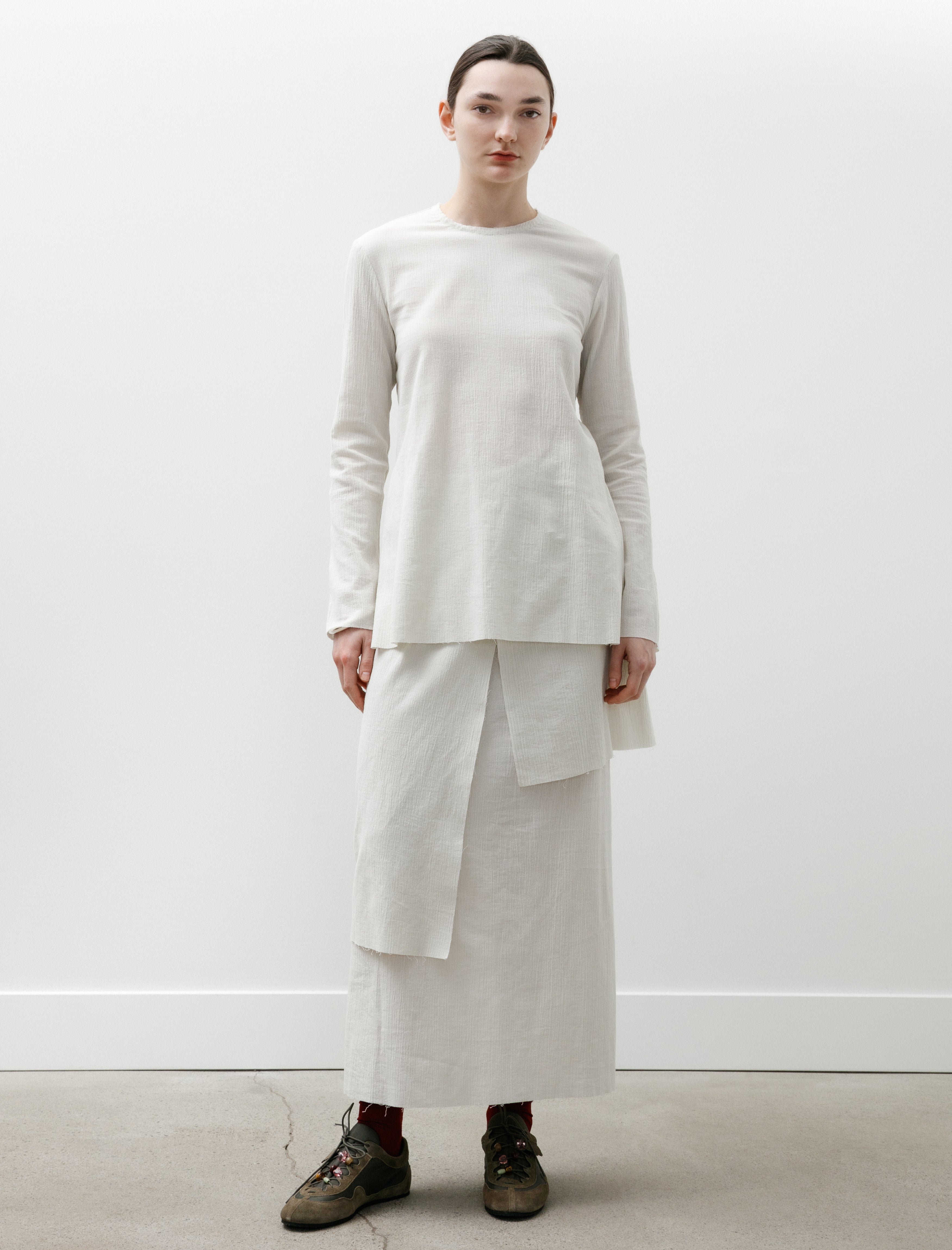 Lauren Manoogian Raw Apron Top Chalk