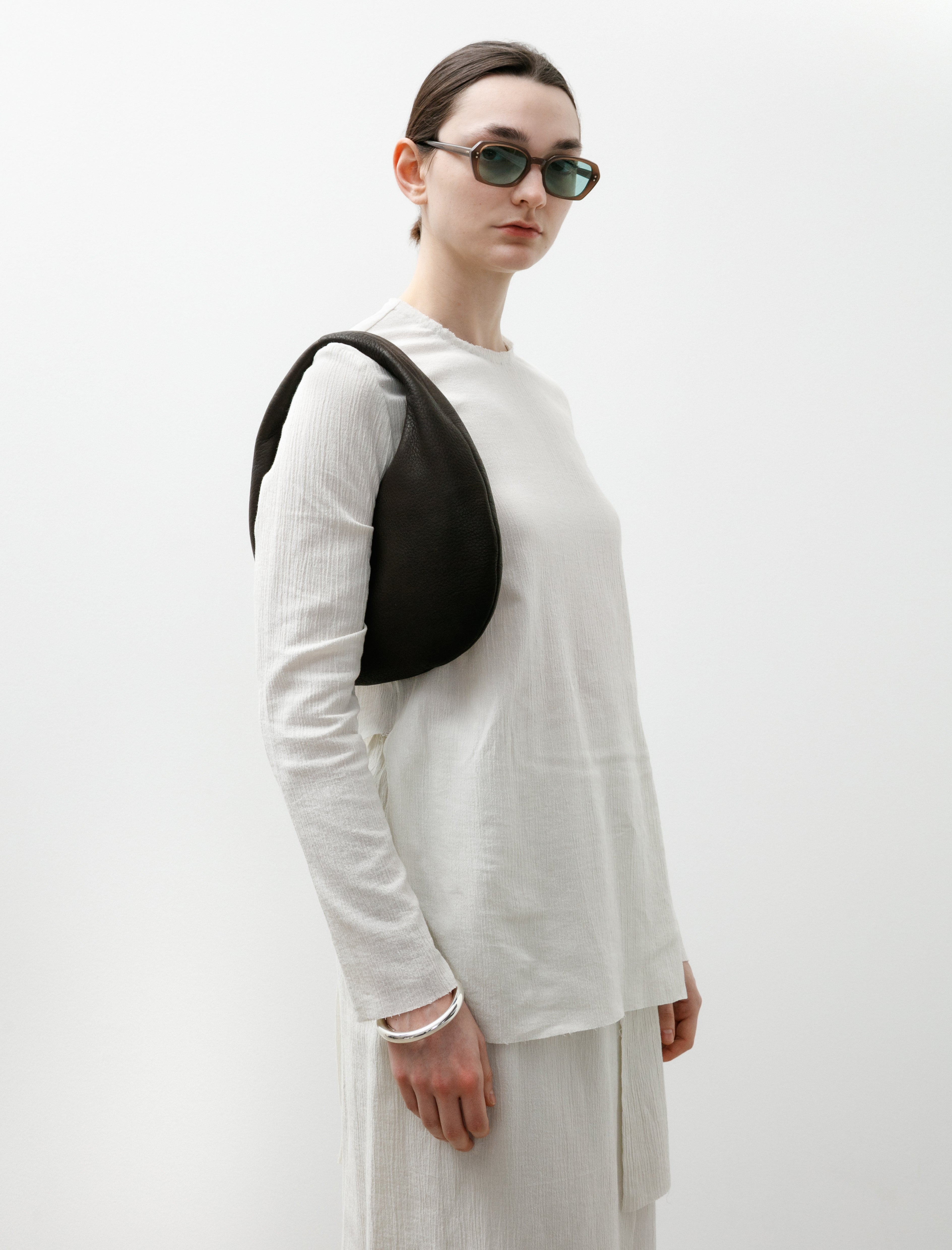 Aeta Round One Shoulder Bag Dark Brown
