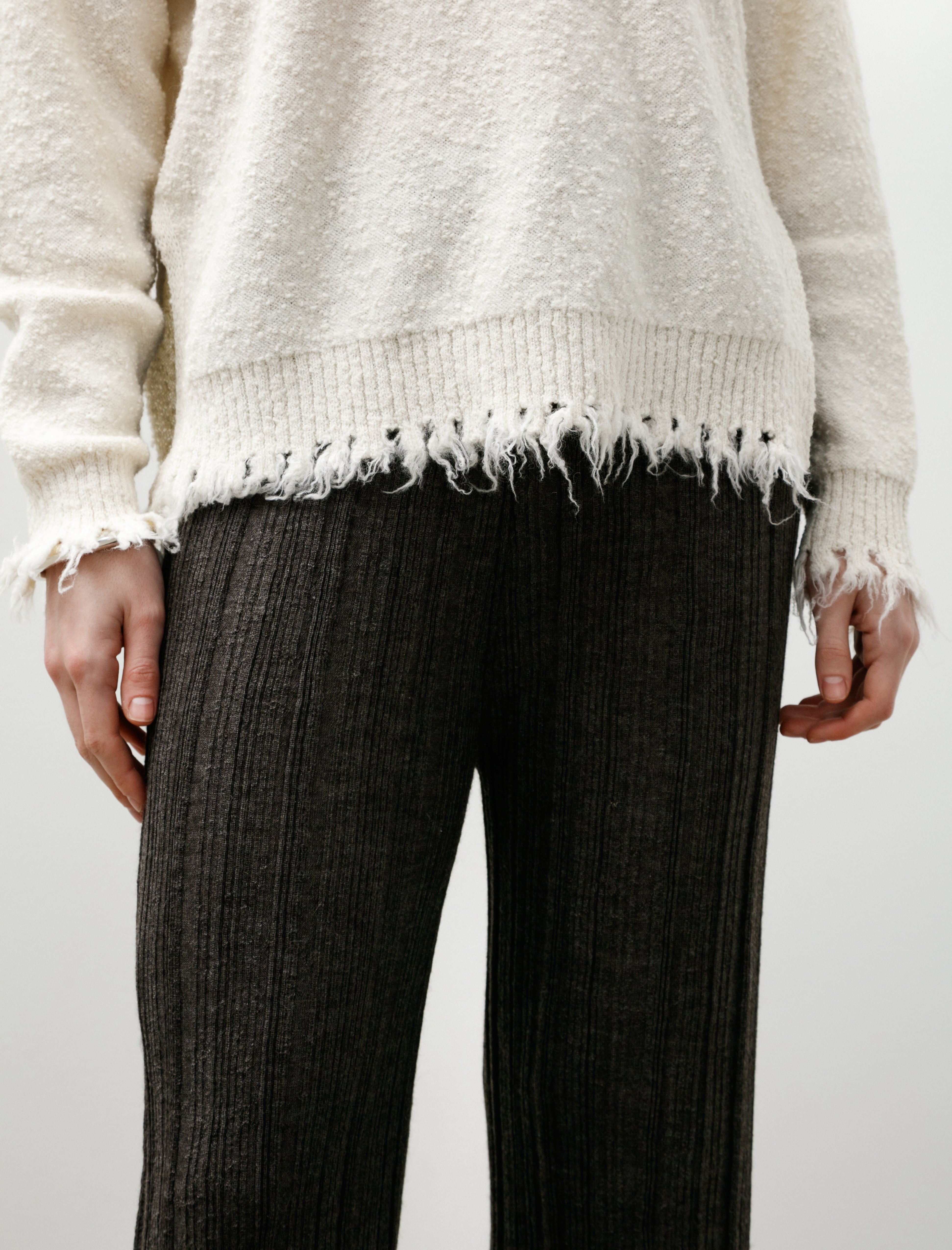 Lauren Manoogian Fray Crewneck Raw White