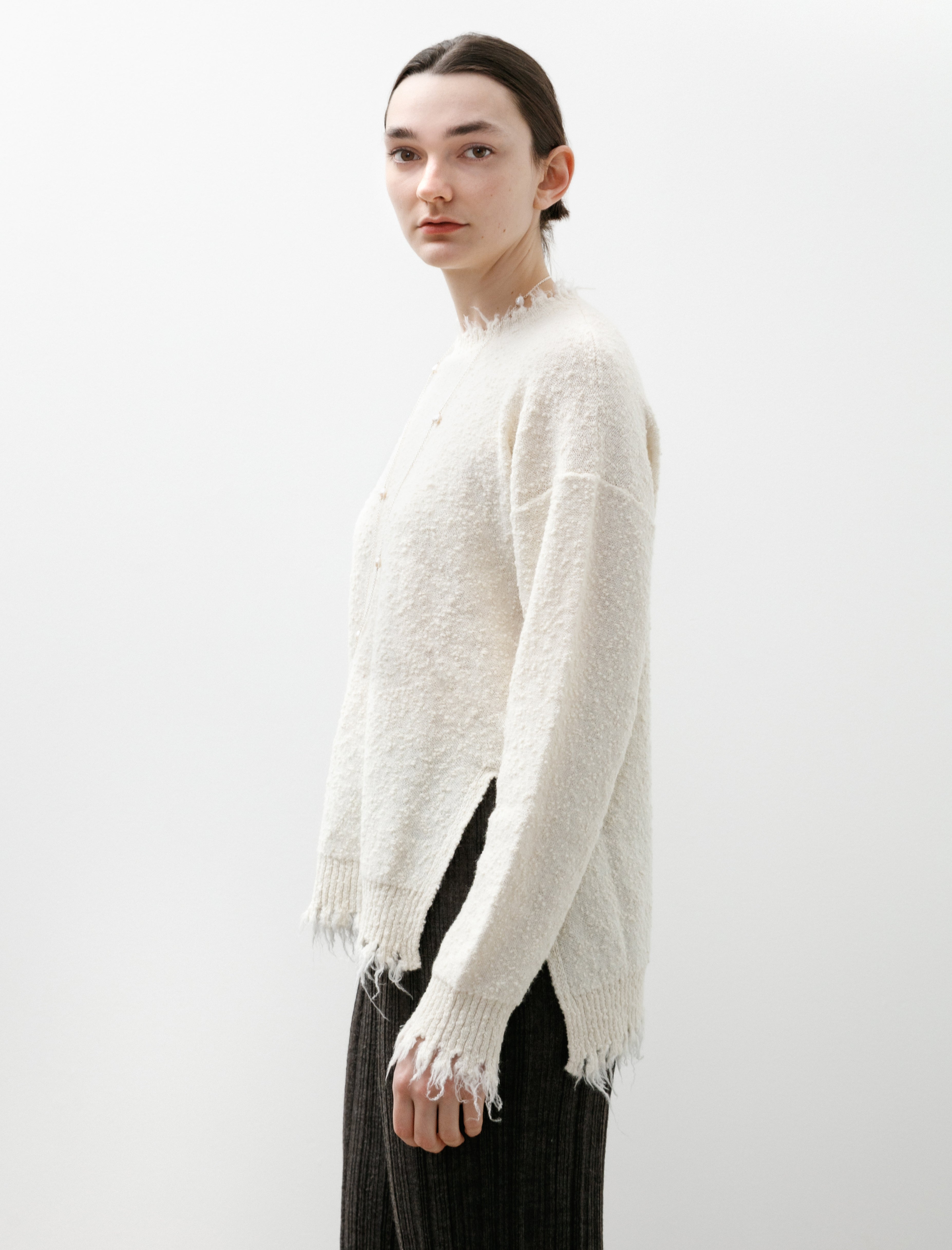 Lauren Manoogian Fray Crewneck Raw White