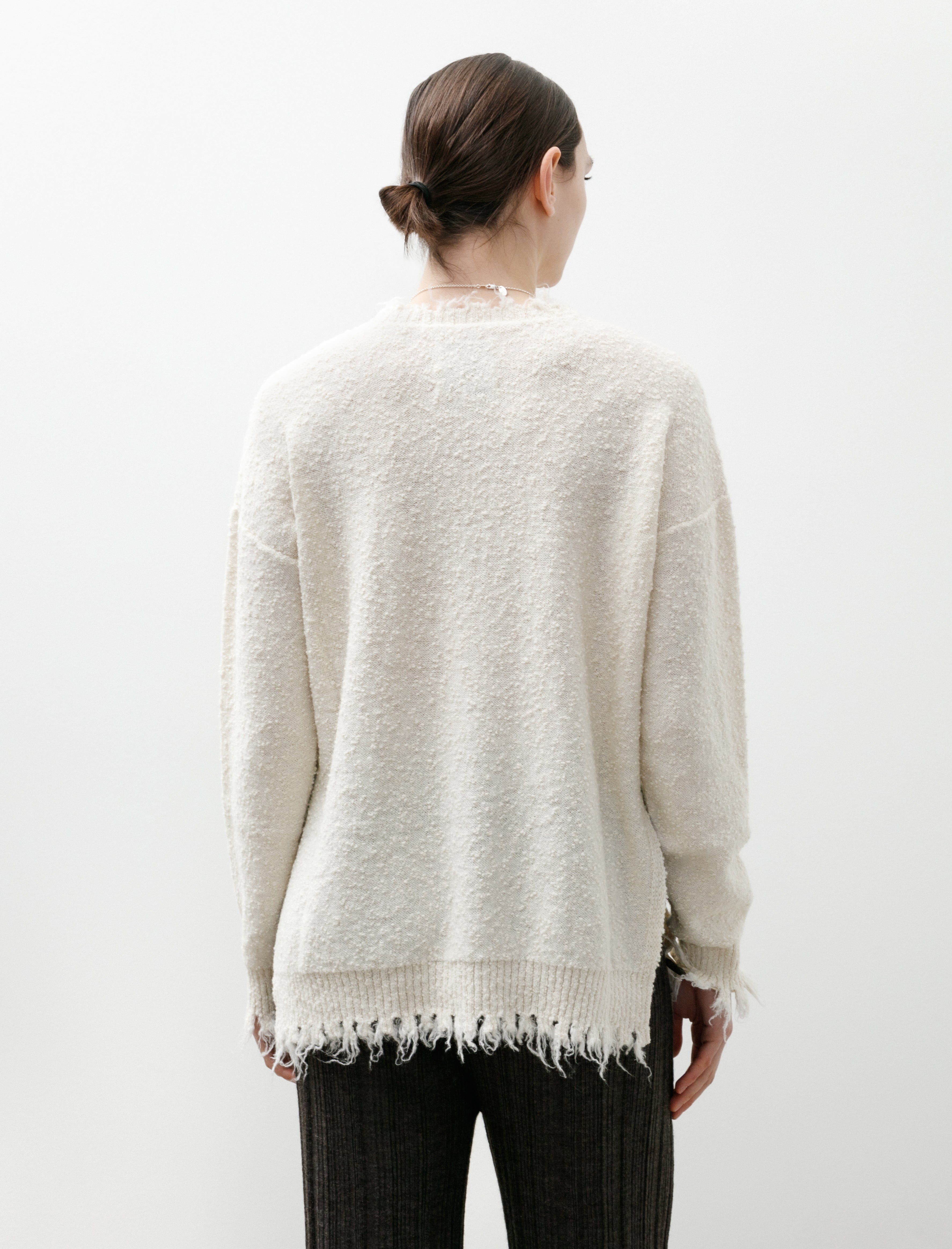 Lauren Manoogian Fray Crewneck Raw White