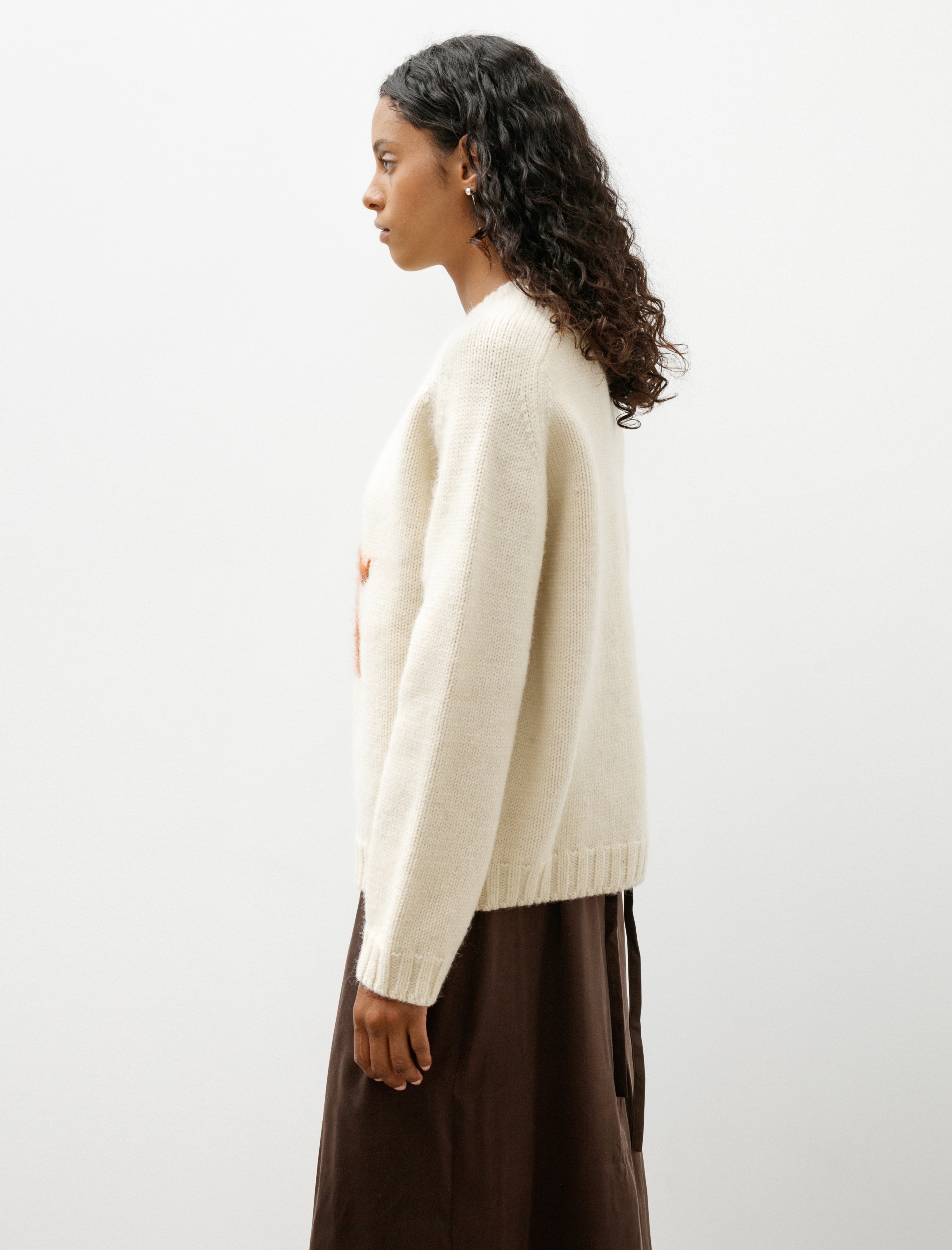 Cawley Brushed British Wool Horse Jumper Natural/Autumn
