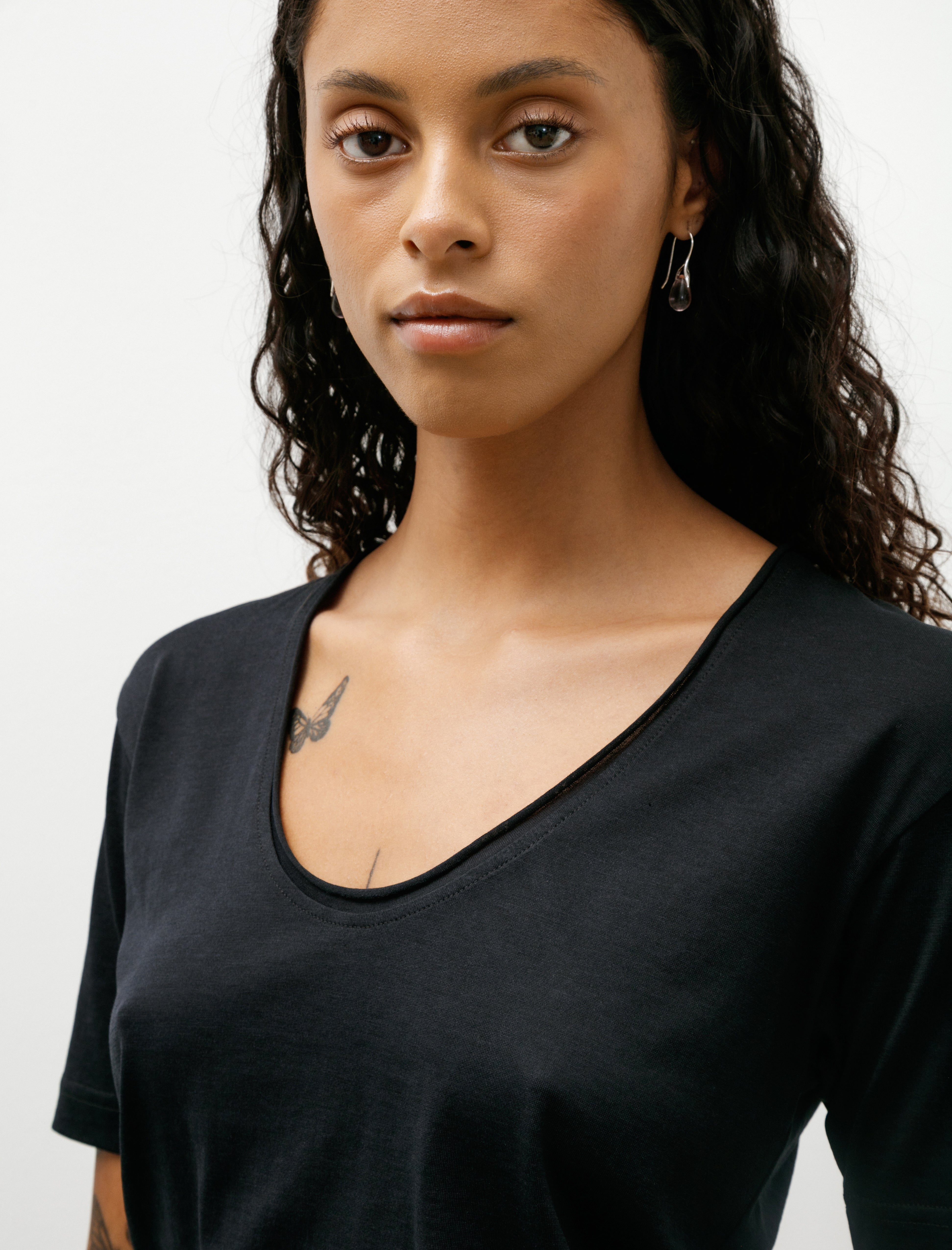 Totême Cotton Silk Tee Black