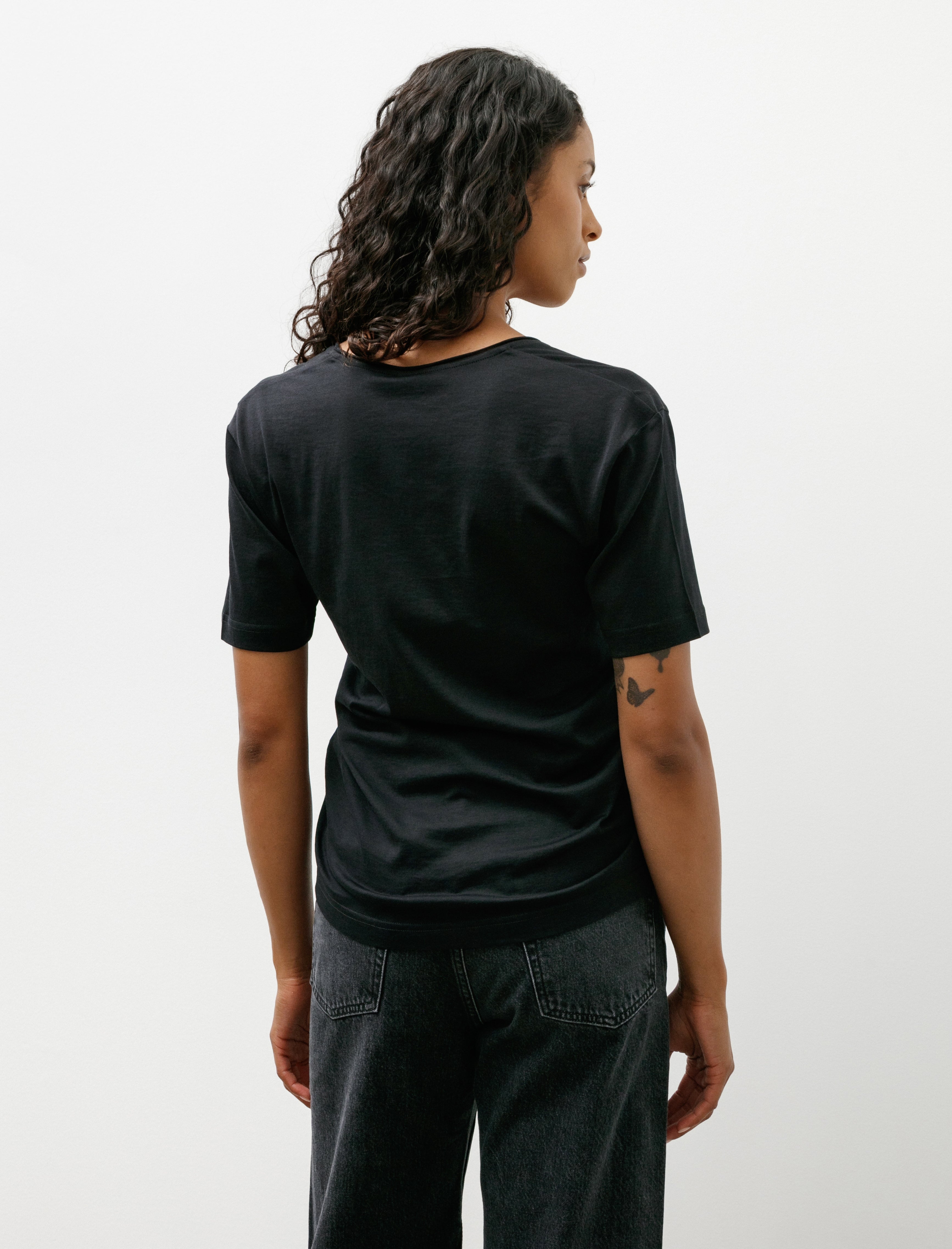 Totême Cotton Silk Tee Black