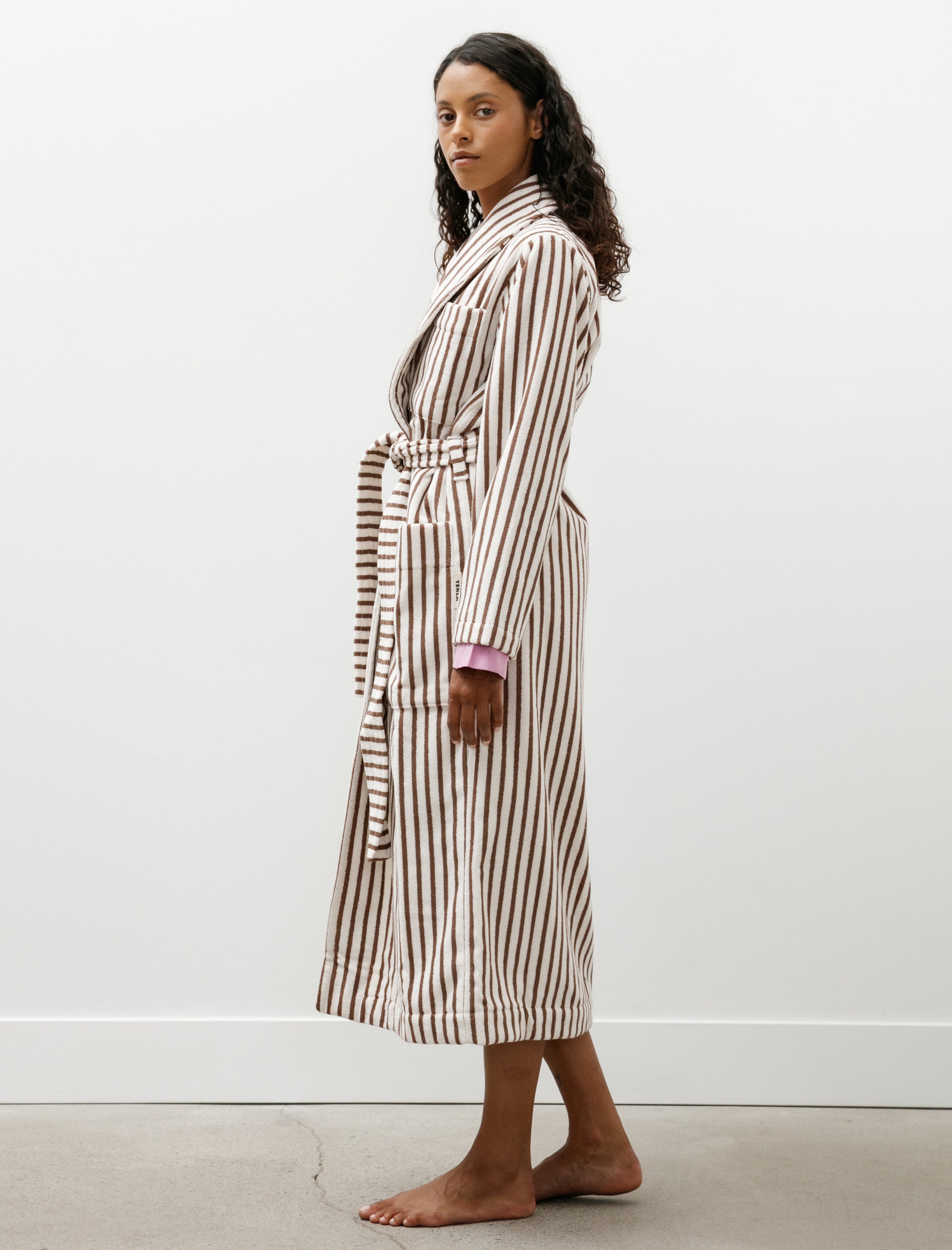 Tekla Classic Bathrobe Kodiak Stripes