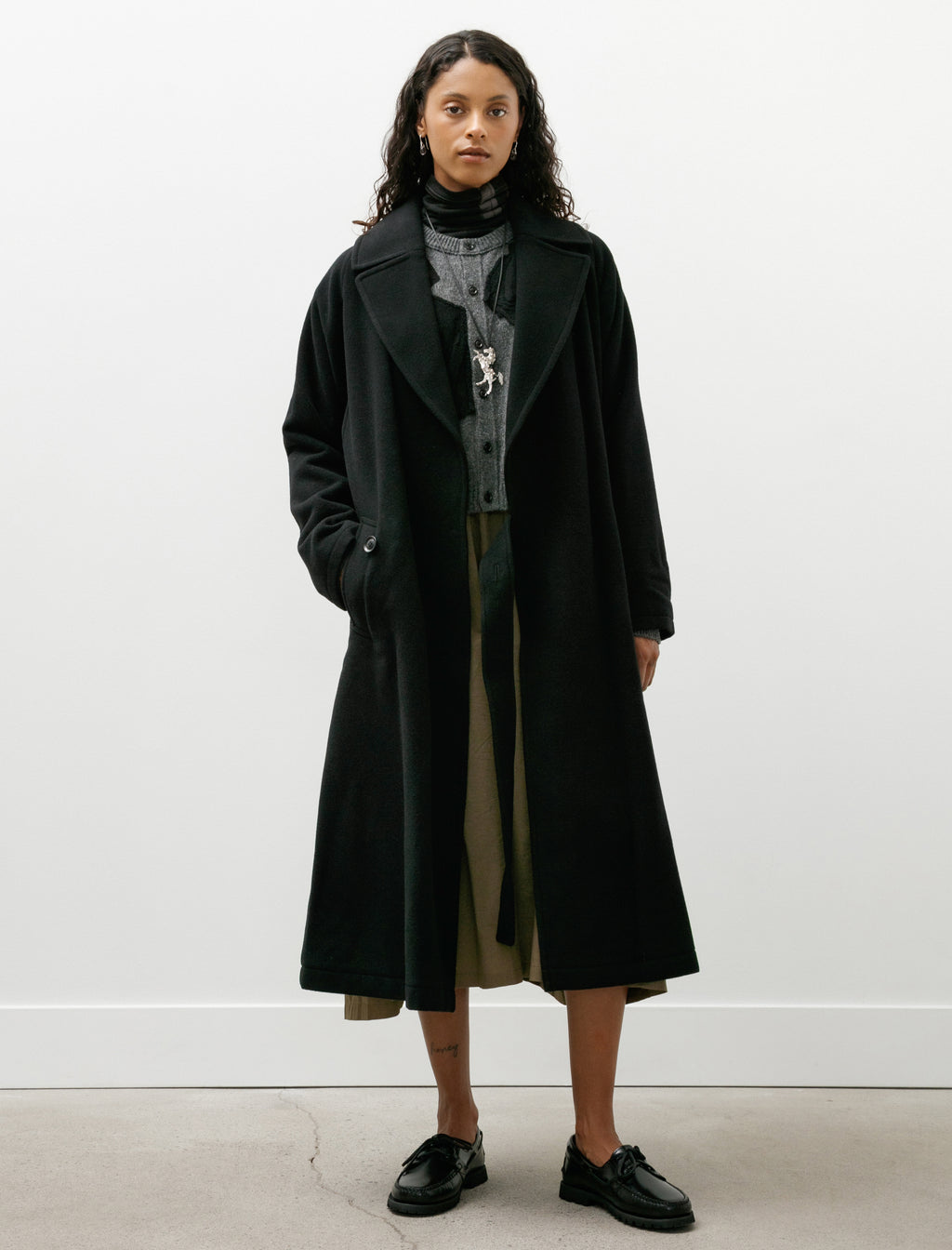 Y's by Yohji Yamamoto Single Tie Overcoat Black – Neighbour