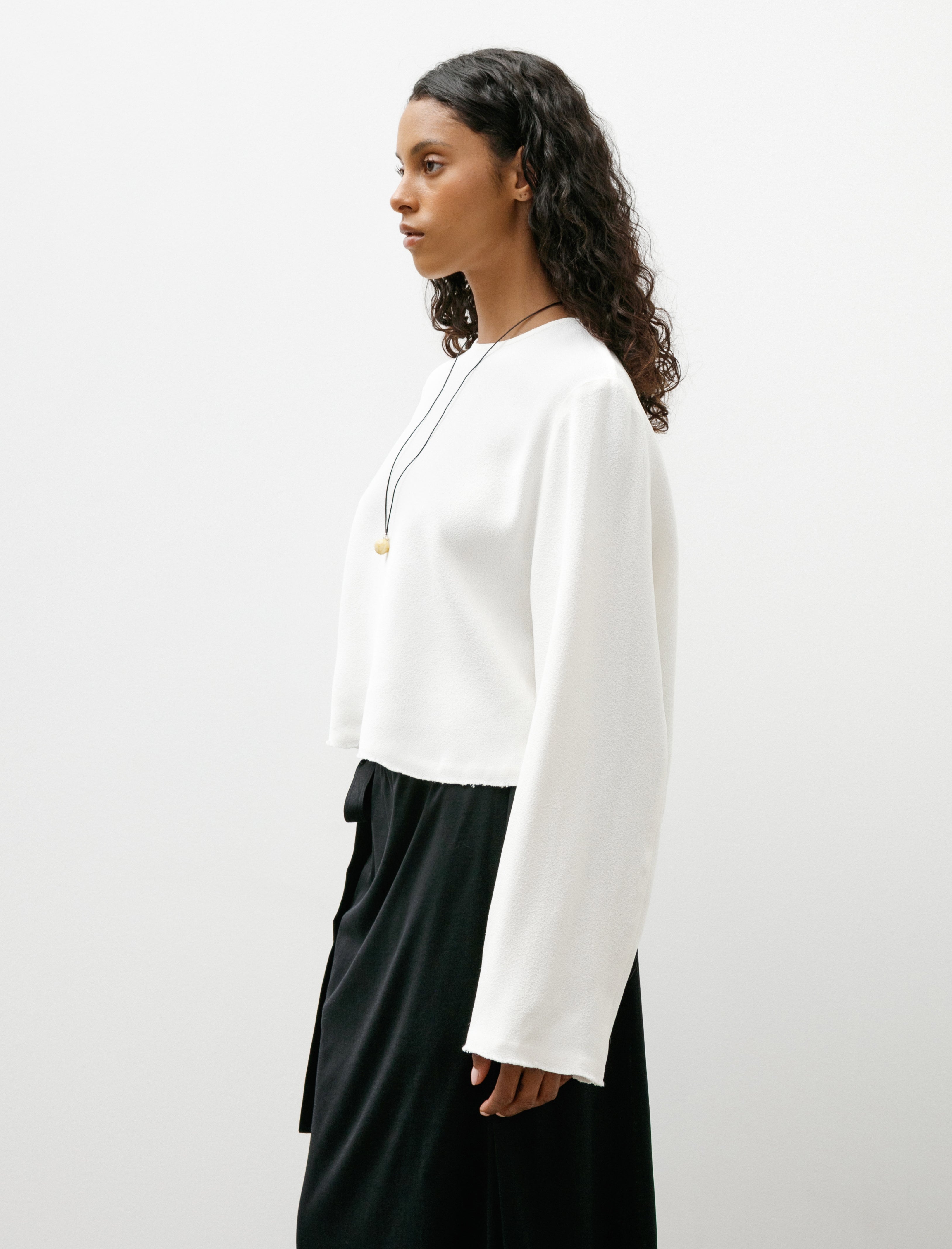 Totême Cropped Sablé Blouse Macadamia