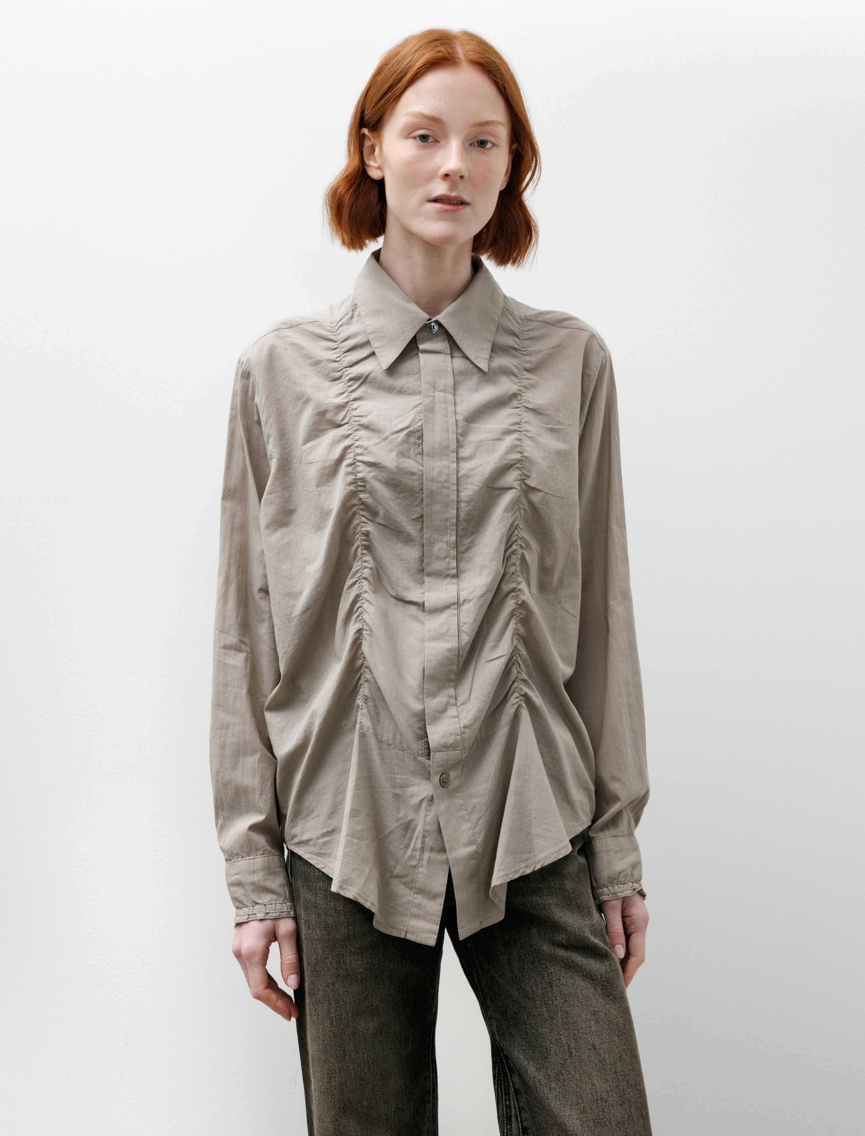 Our Legacy Jumble Shirt Faint Check Cotton Gauze