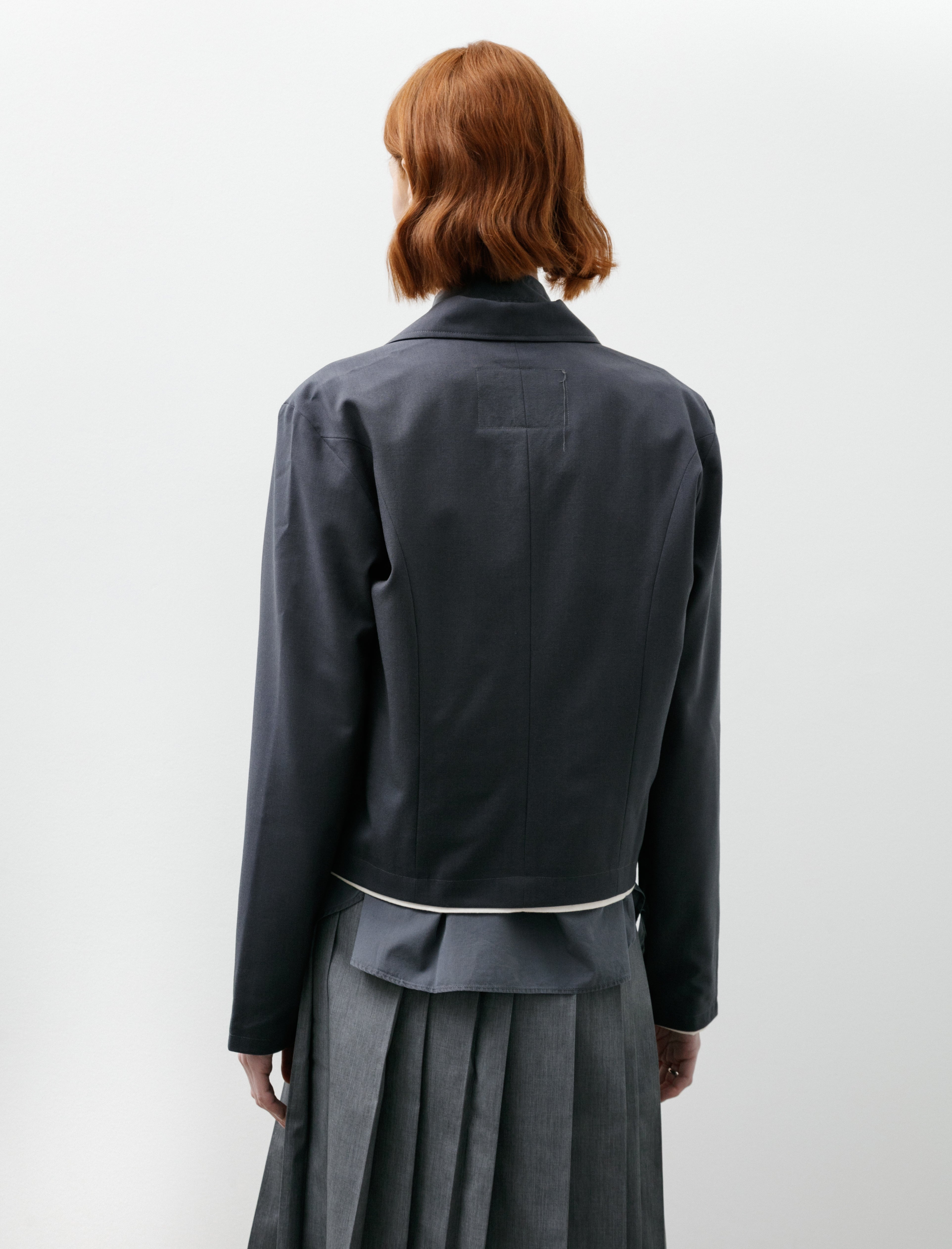 Camiel Fortgens Fitted Zip Jacket Wool Petrol