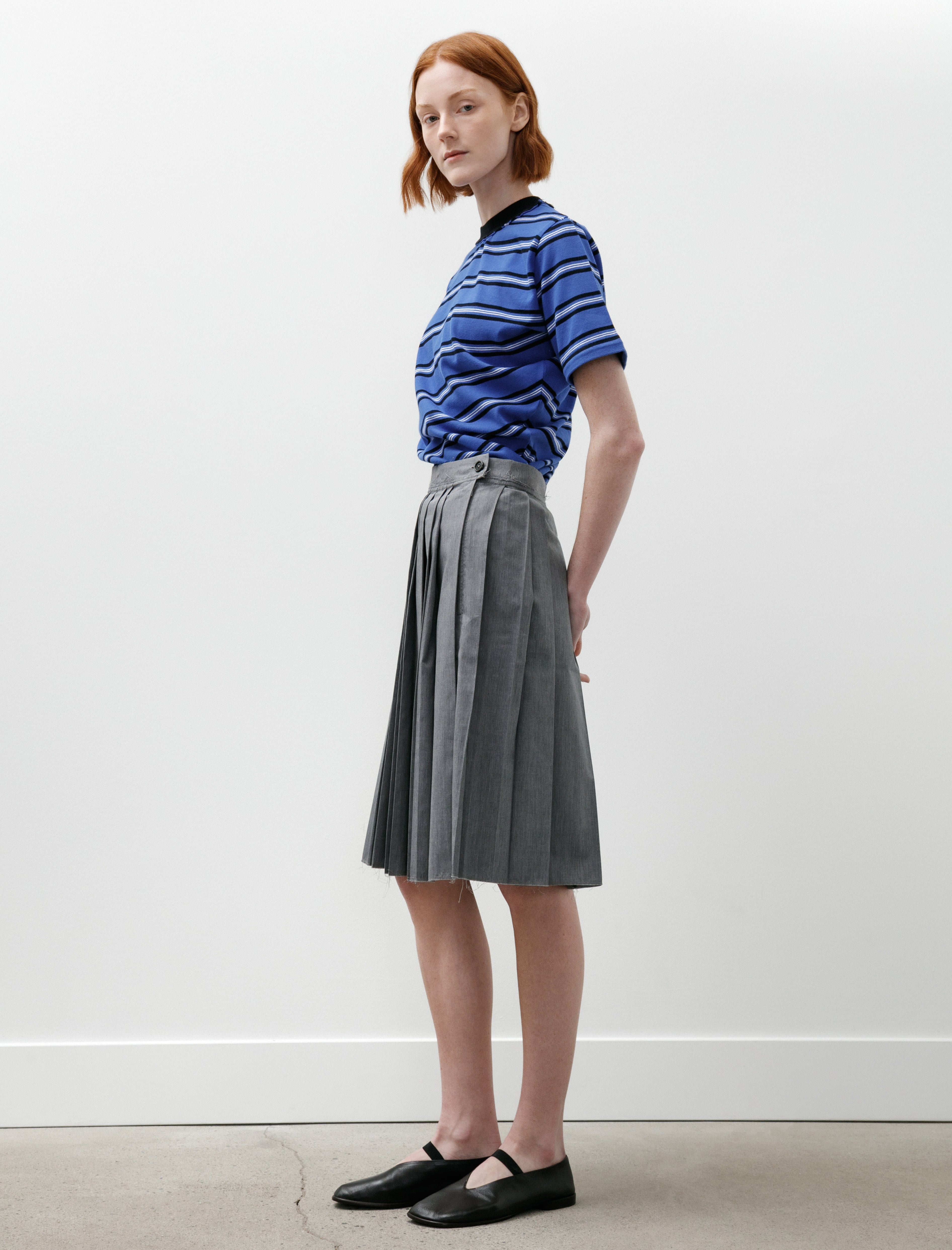 Camiel Fortgens Pleats Skirt Twill Grey