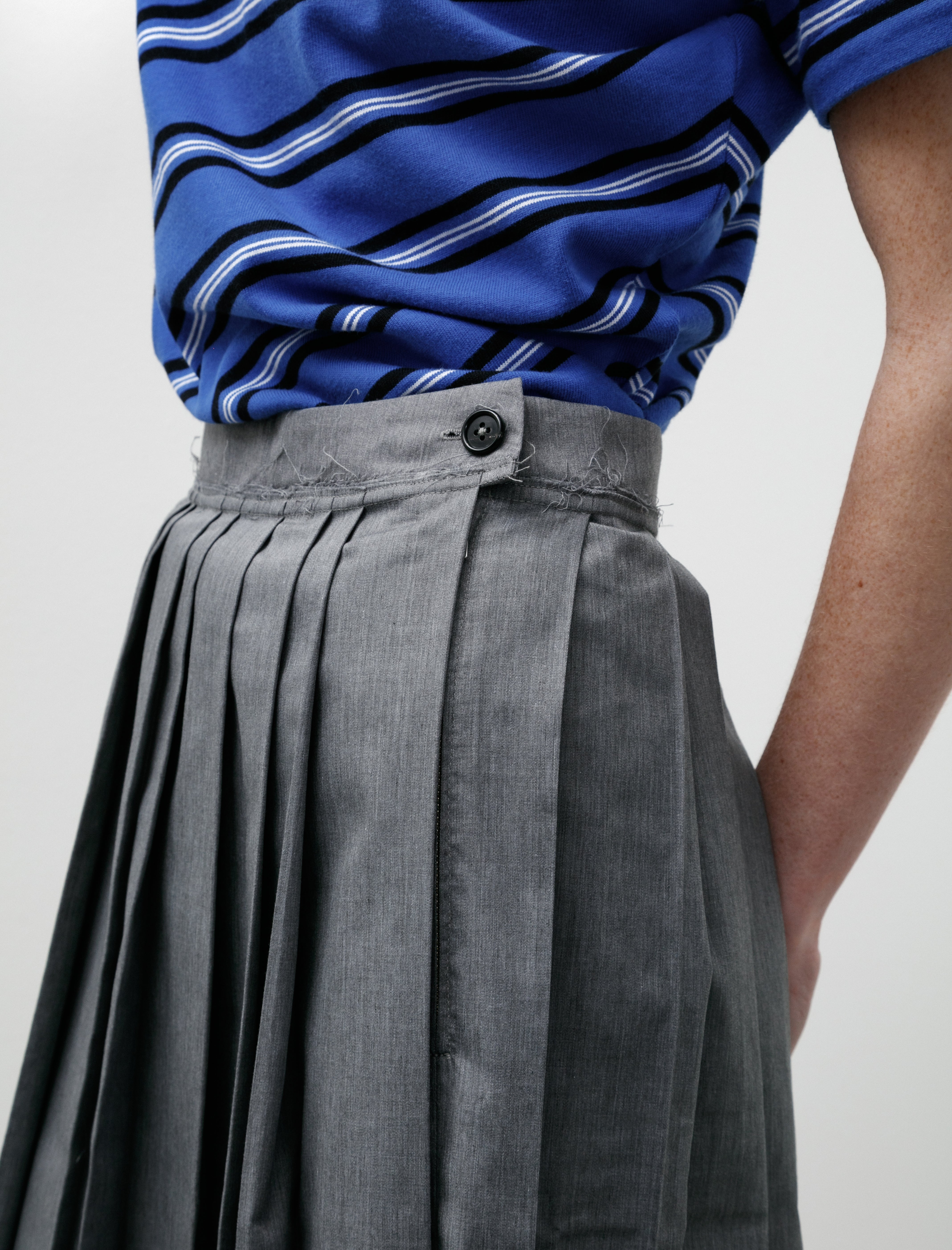 Camiel Fortgens Pleats Skirt Twill Grey