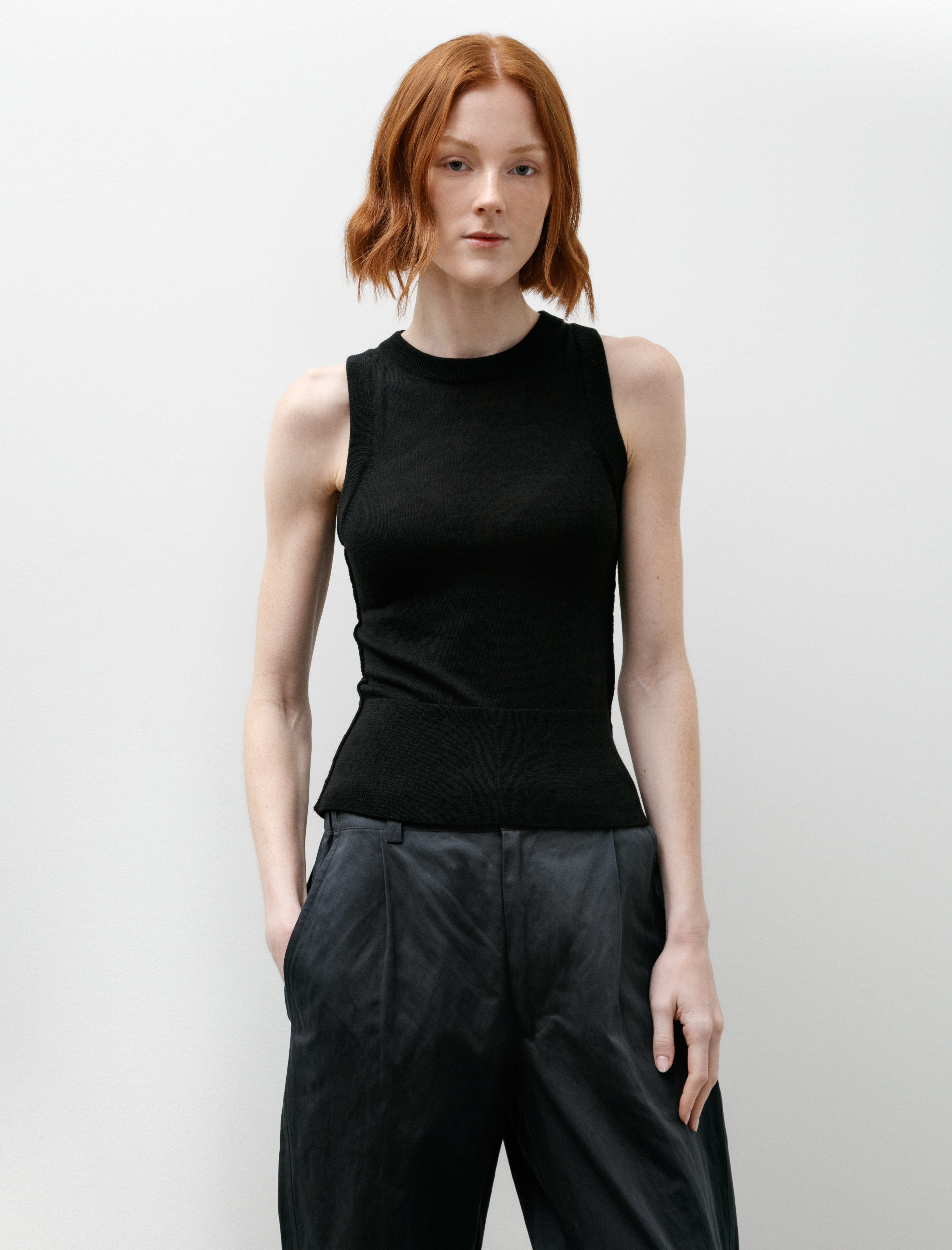 mfpen Appointment Top Black Merino Silk