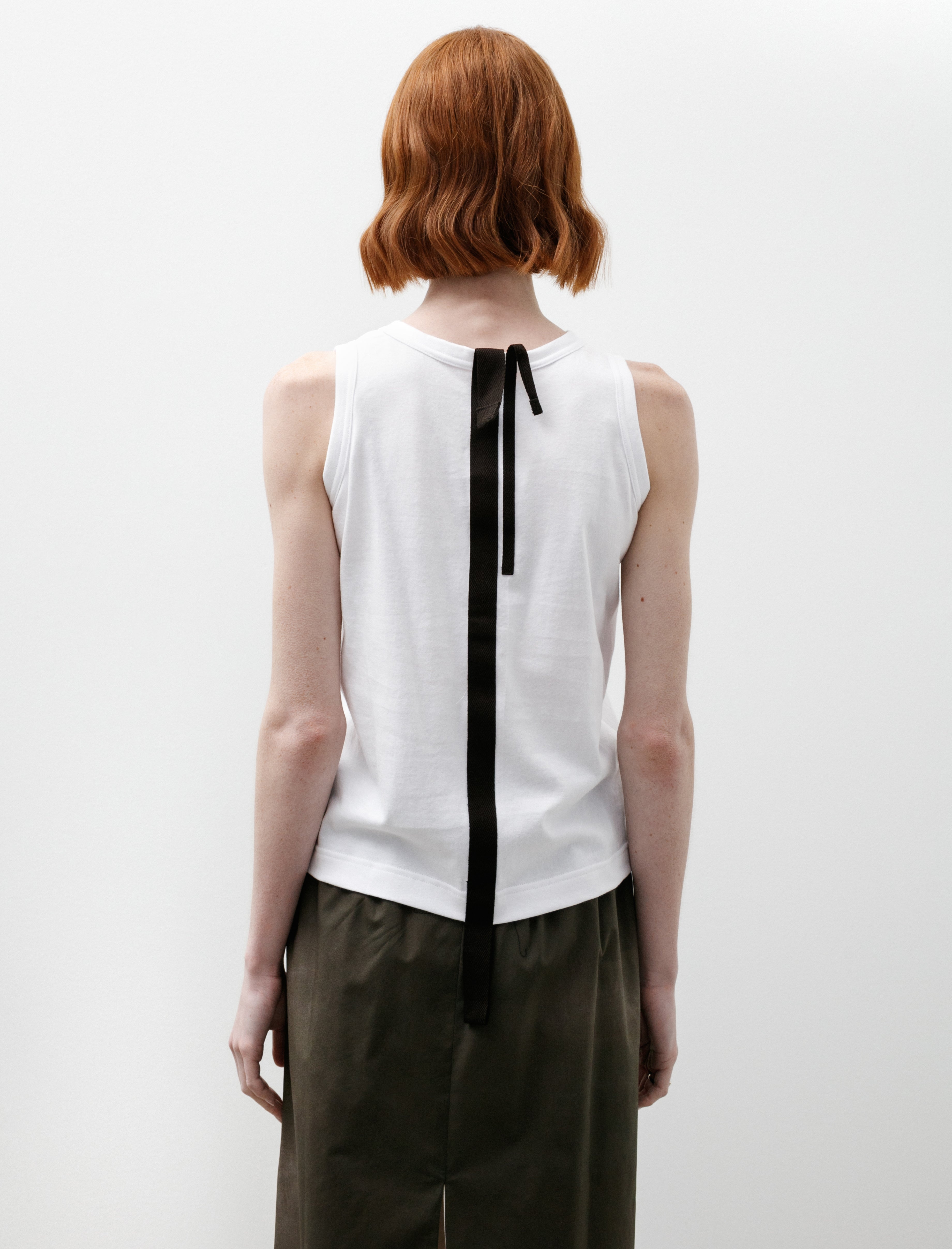 Y's by Yohji Yamamoto Back Line Sleeveless T-Shirt Ivory