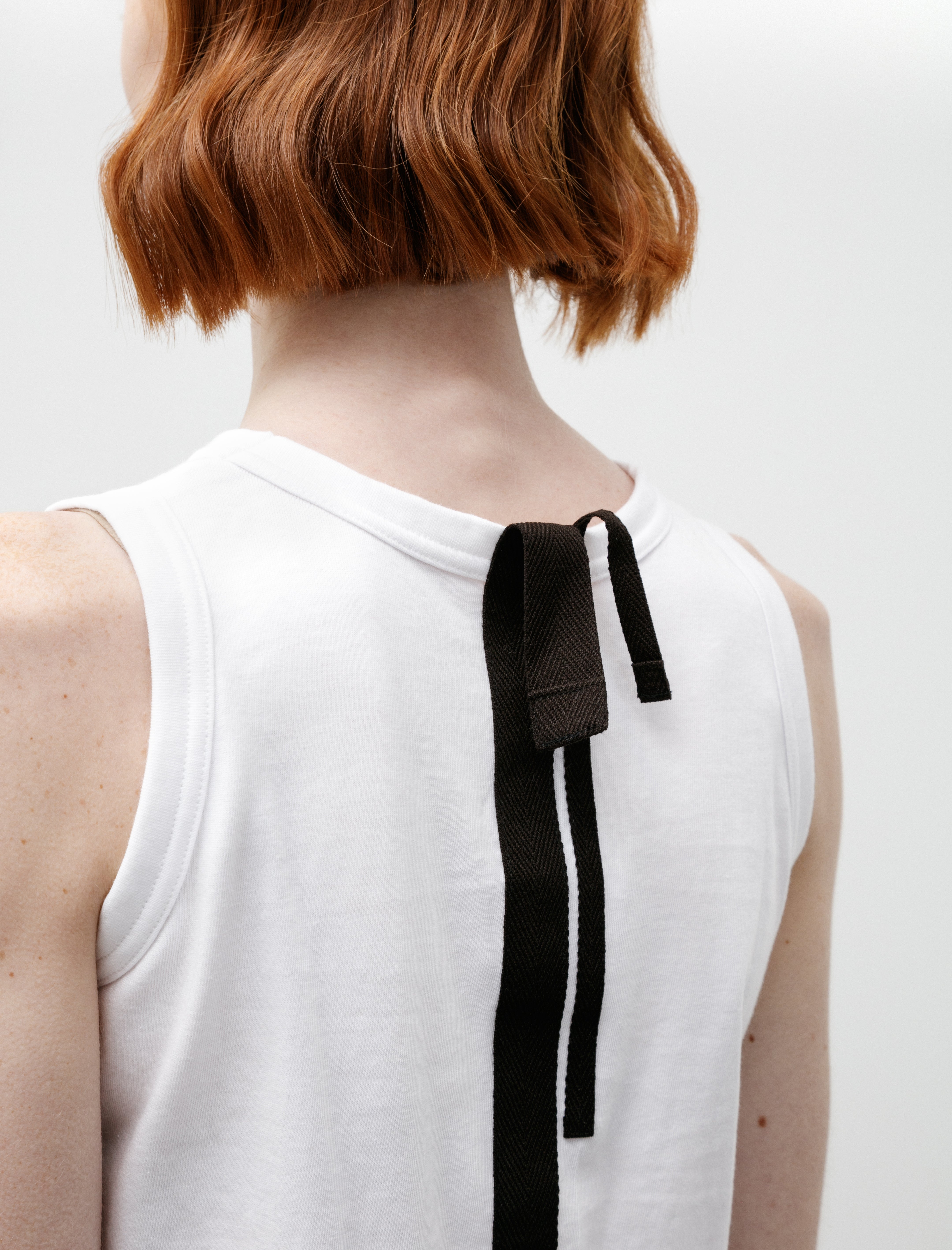 Y's by Yohji Yamamoto Back Line Sleeveless T-Shirt Ivory