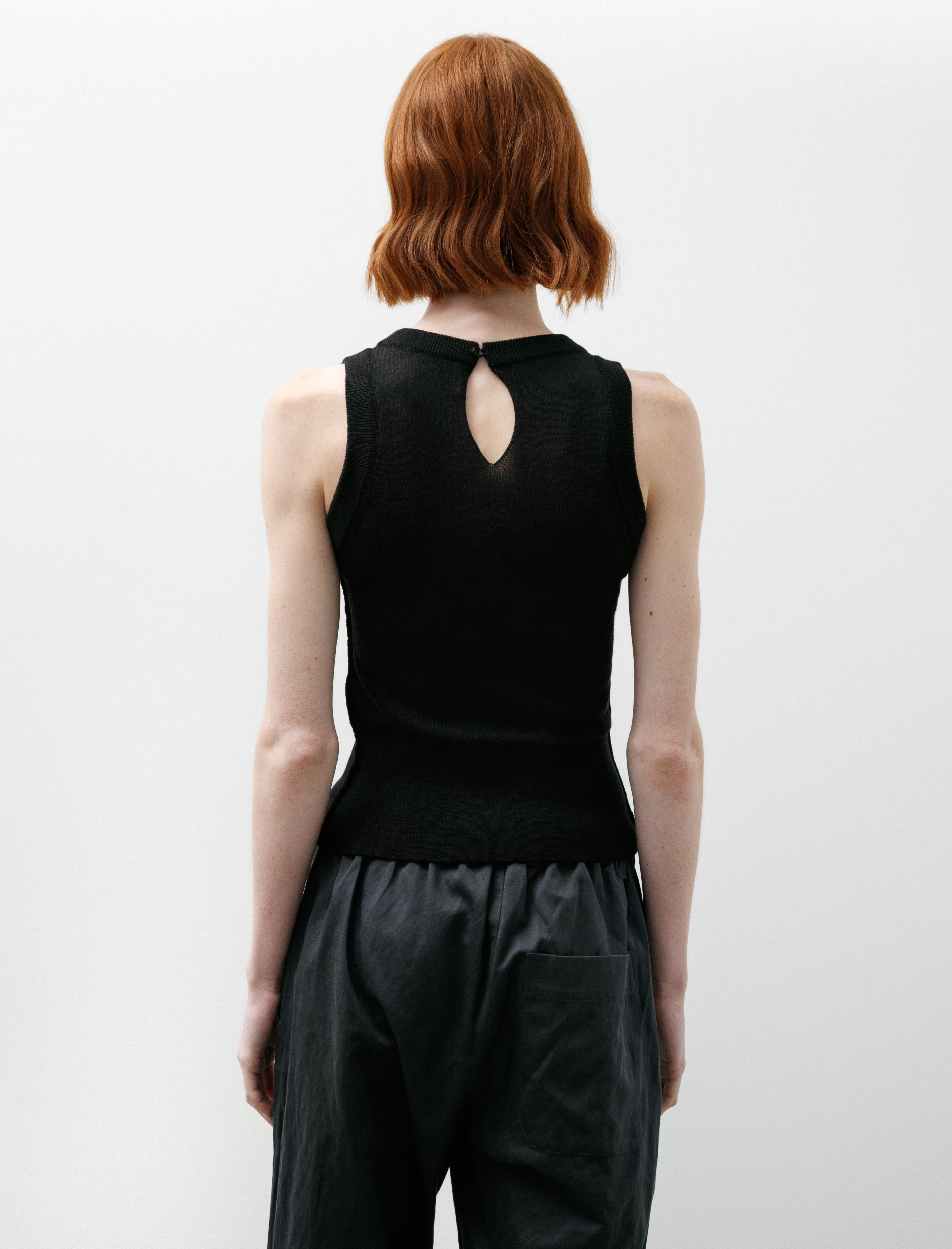 mfpen Appointment Top Black Merino Silk