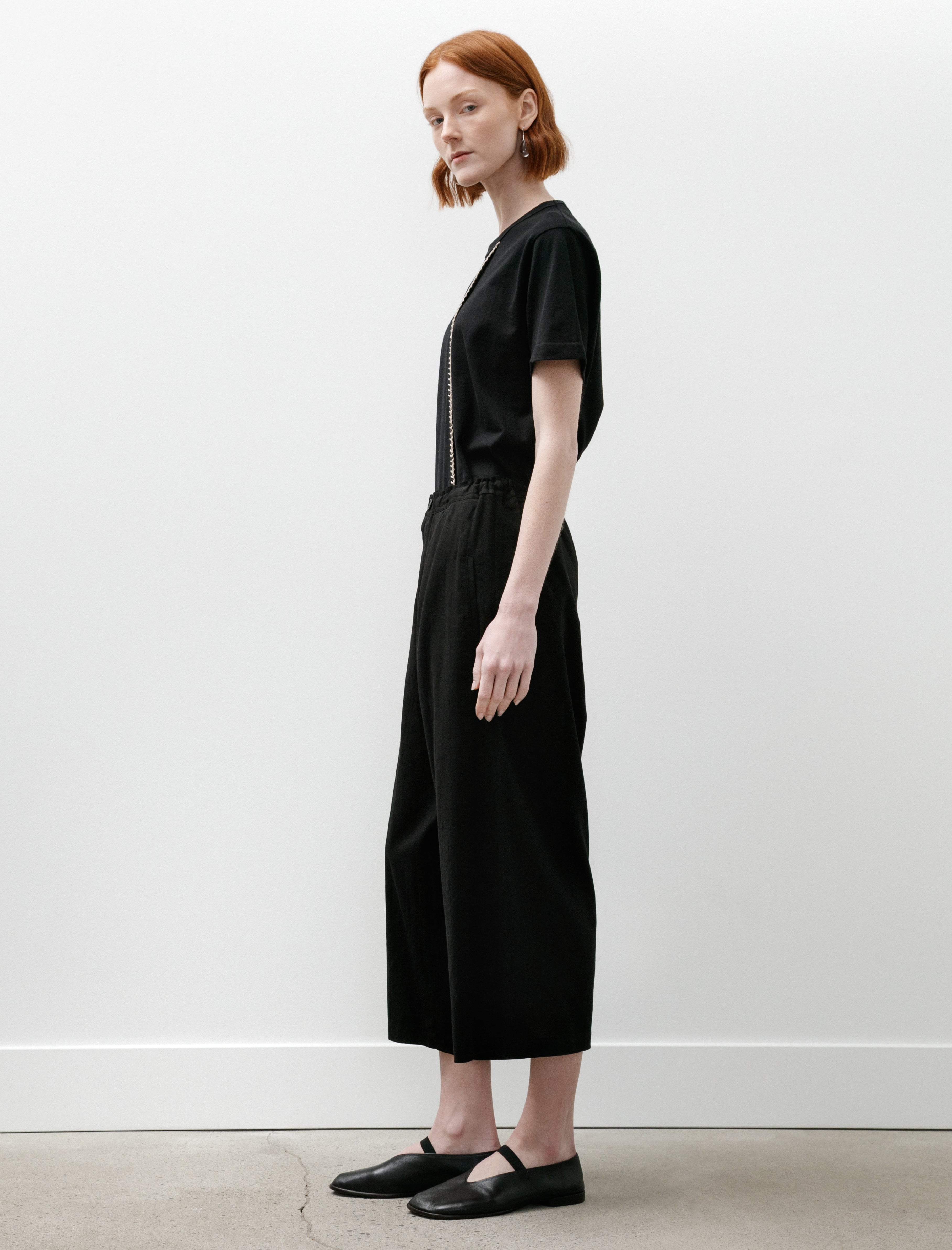 Y's by Yohji Yamamoto Front Tuck Wide Pants Black