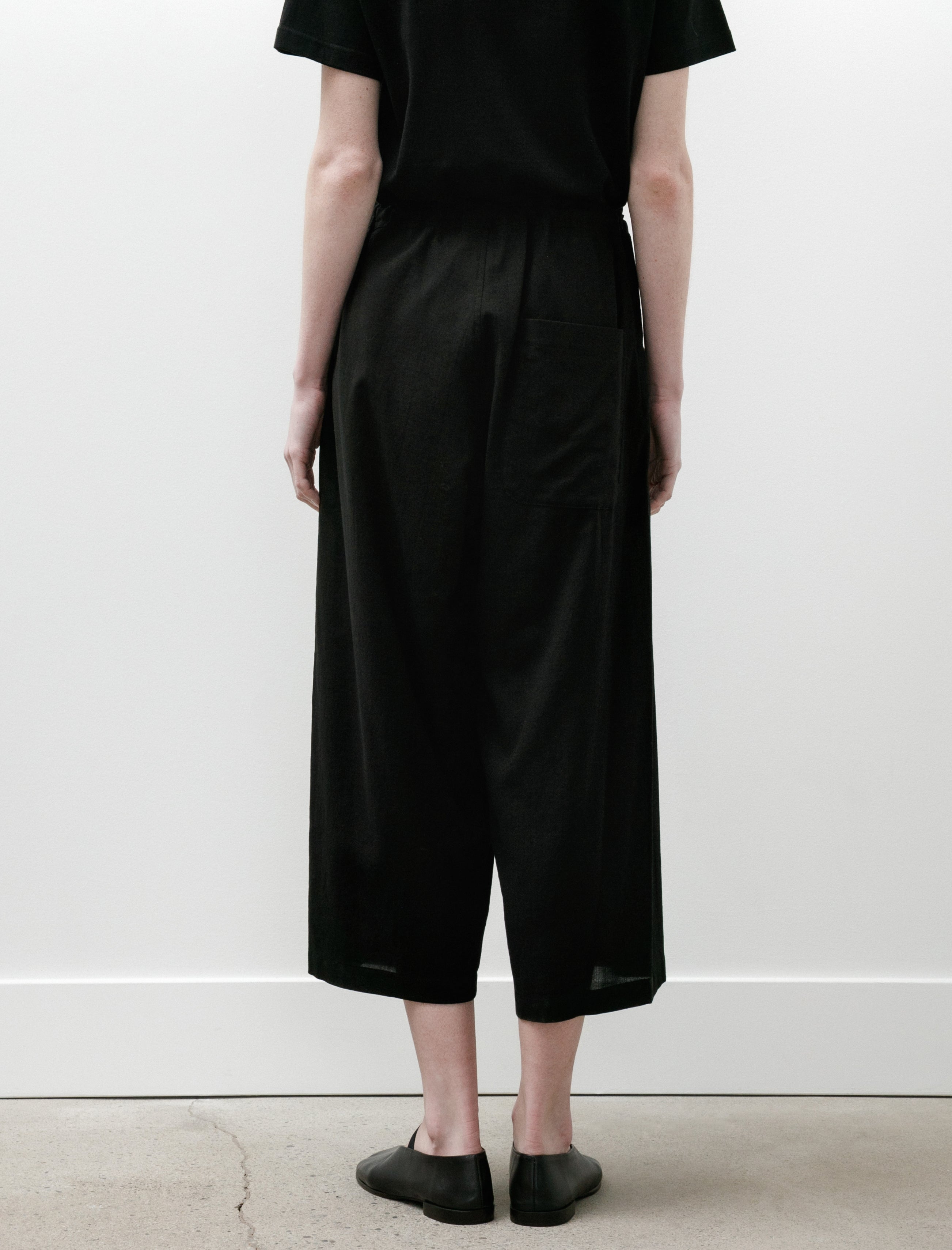 Y's by Yohji Yamamoto Front Tuck Wide Pants Black
