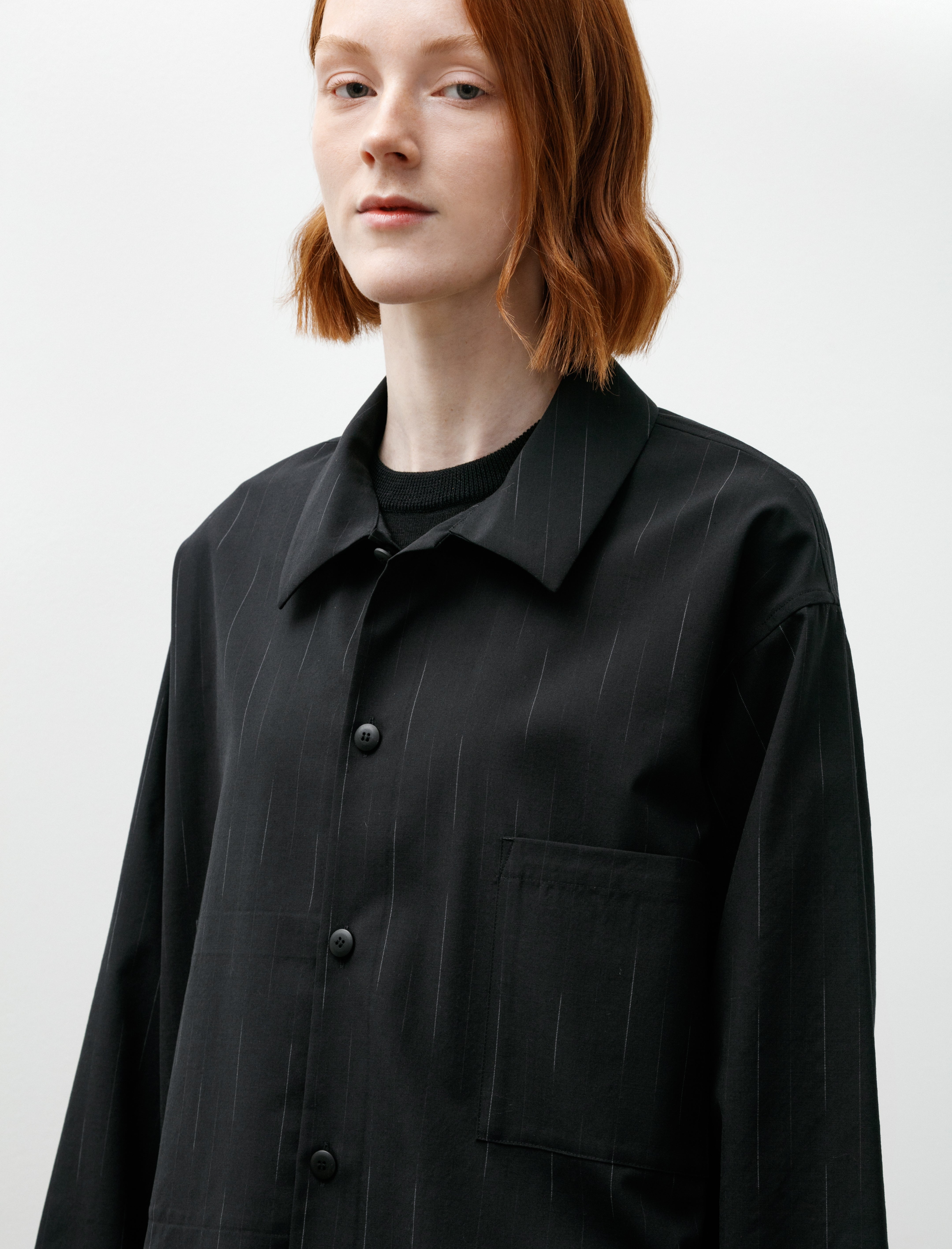 Yoko Sakamoto Work Blouse Wool Black