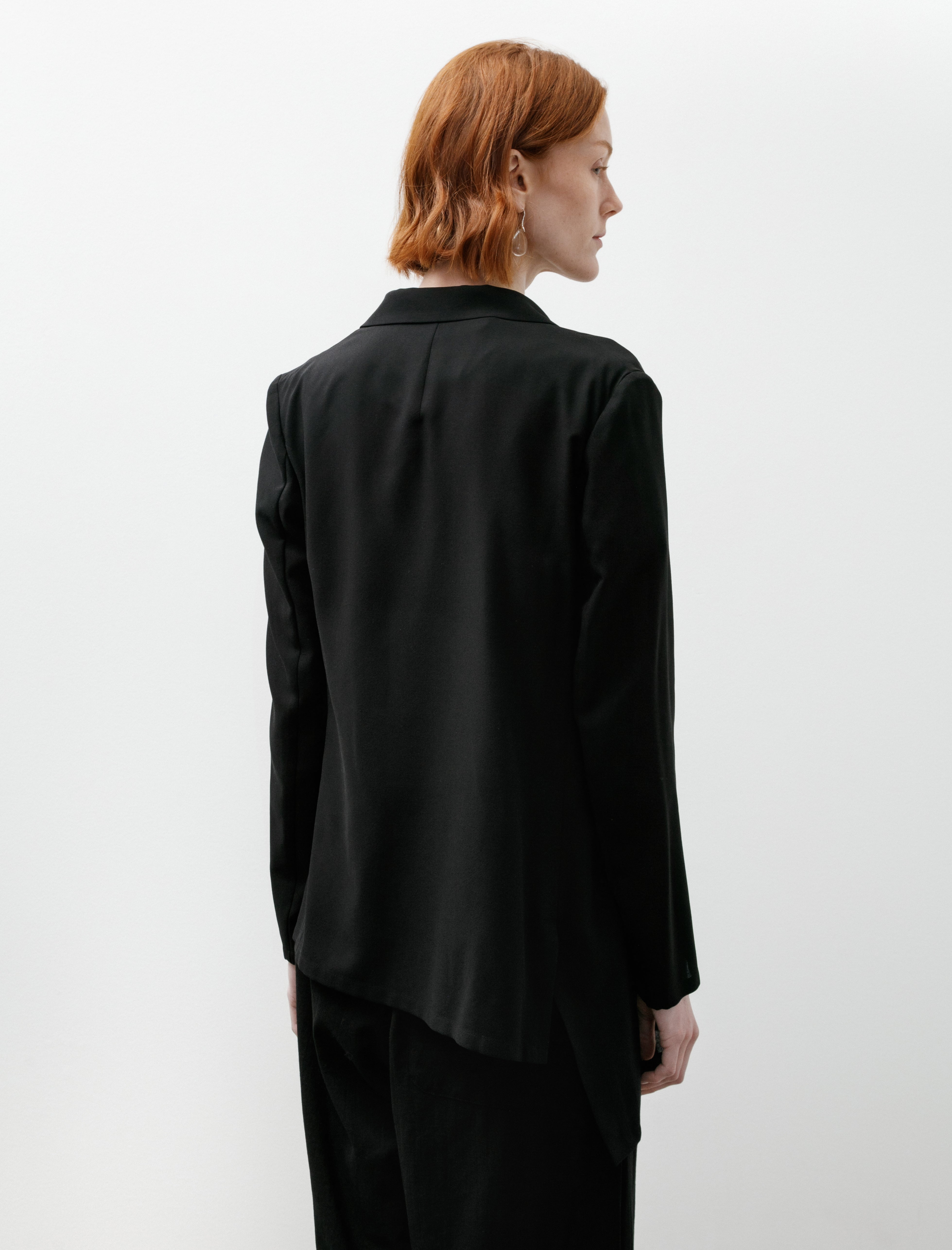 Y's by Yohji Yamamoto Double Button Asymmetrical Jacket Black