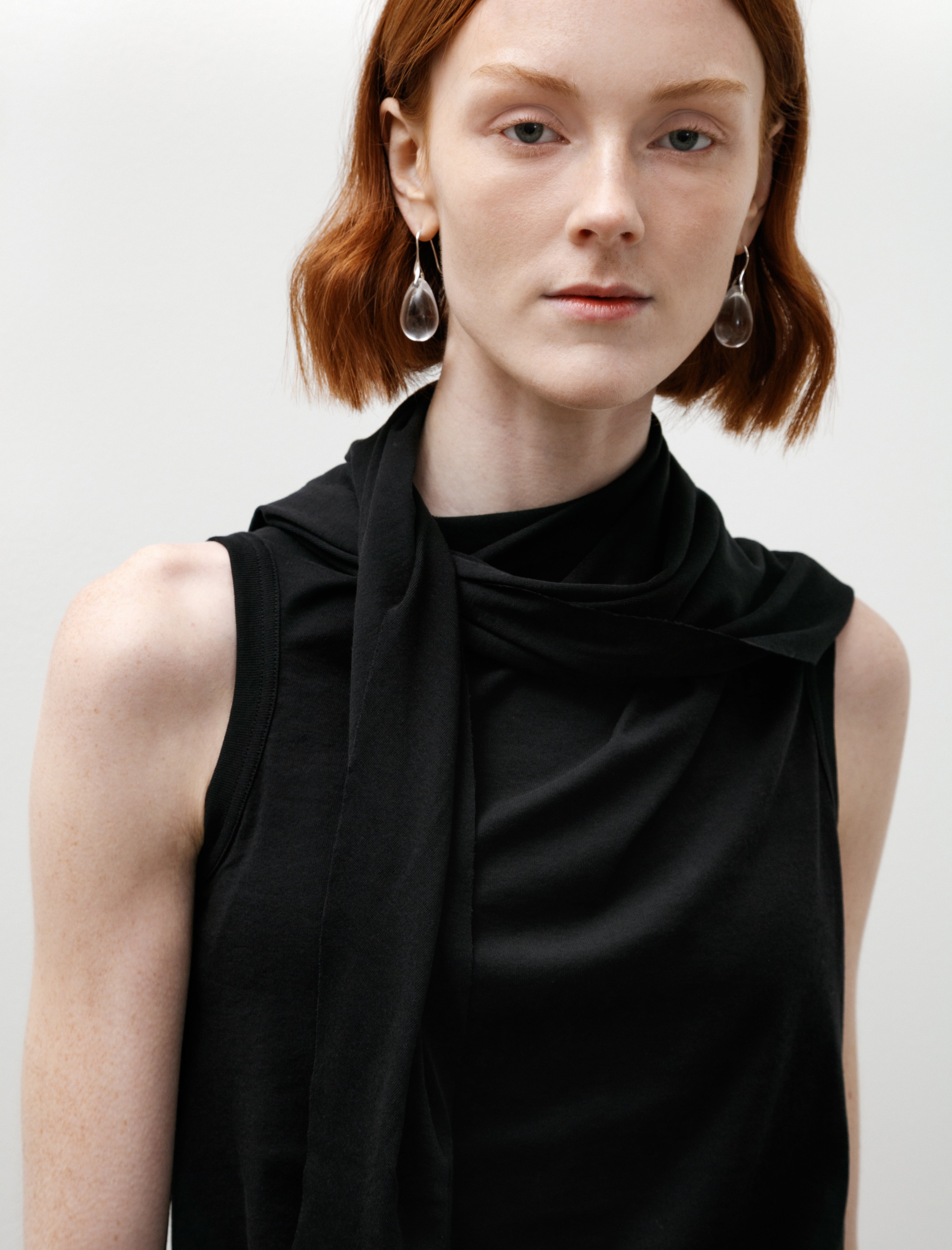 Y's by Yohji Yamamoto Drape Tie Sleeveless Top Black