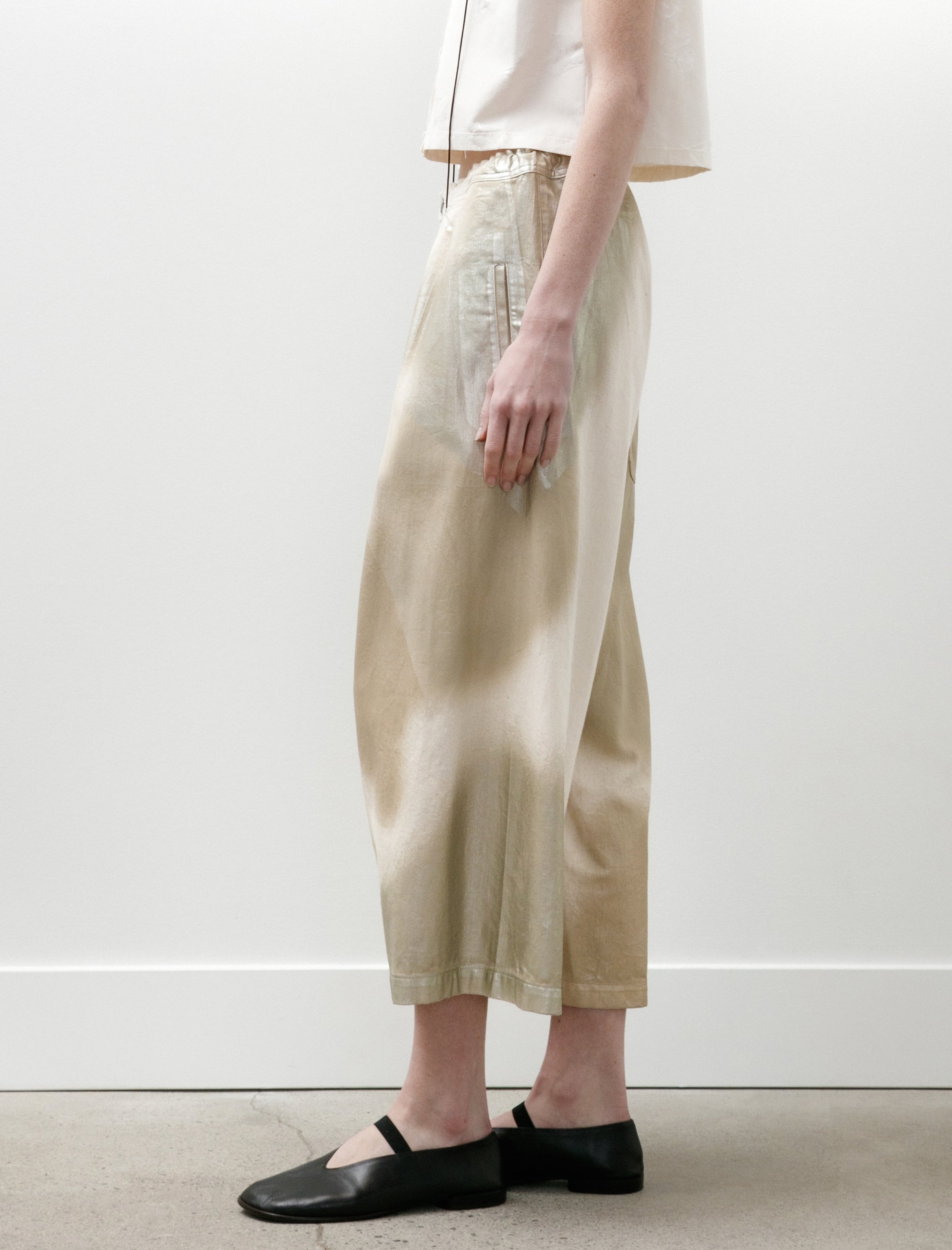 Y's by Yohji Yamamoto Front Tuck Wide Pants Ivory