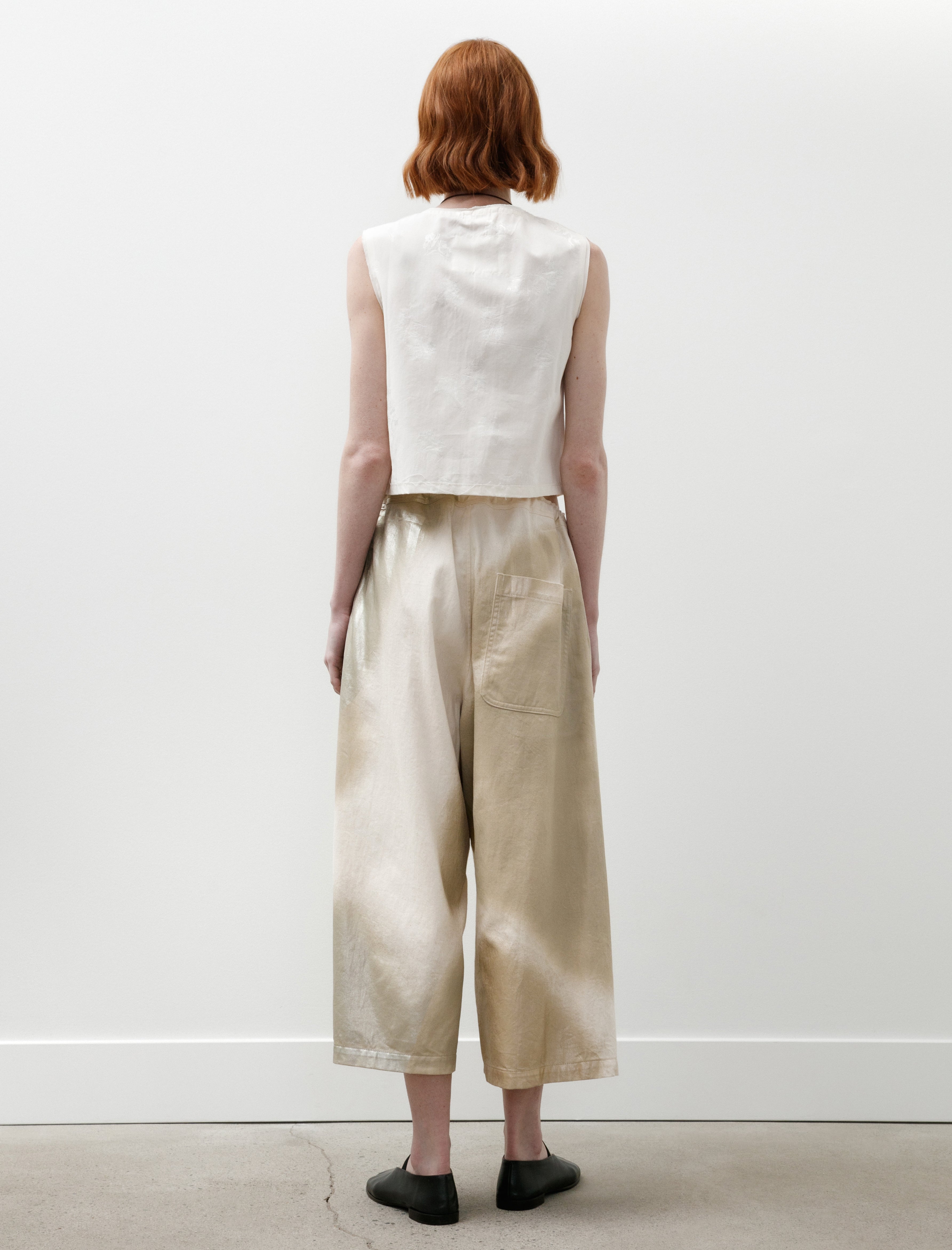 Y's by Yohji Yamamoto Front Tuck Wide Pants Ivory