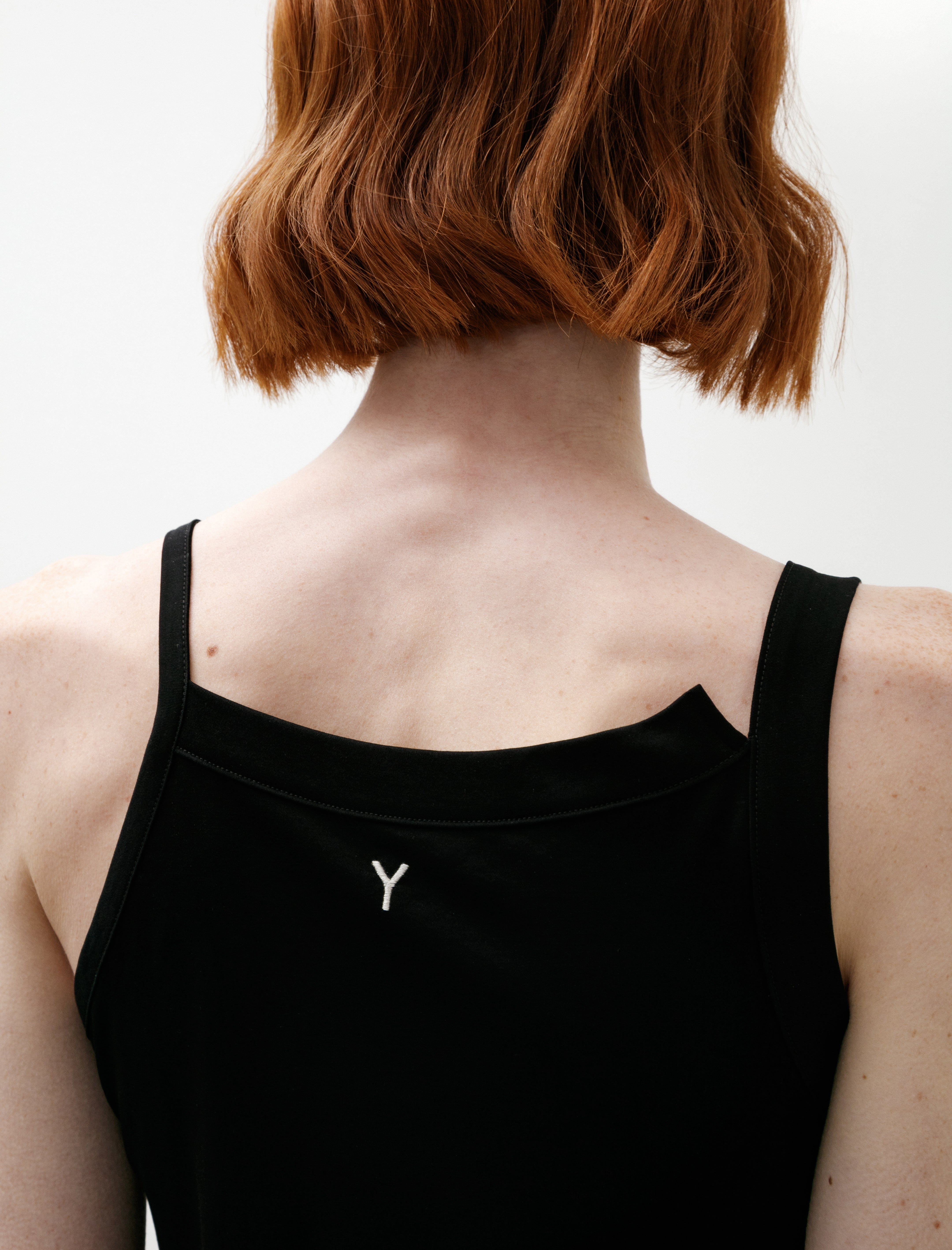 Y's by Yohji Yamamoto Double Strap Jersey Tank Dress Black