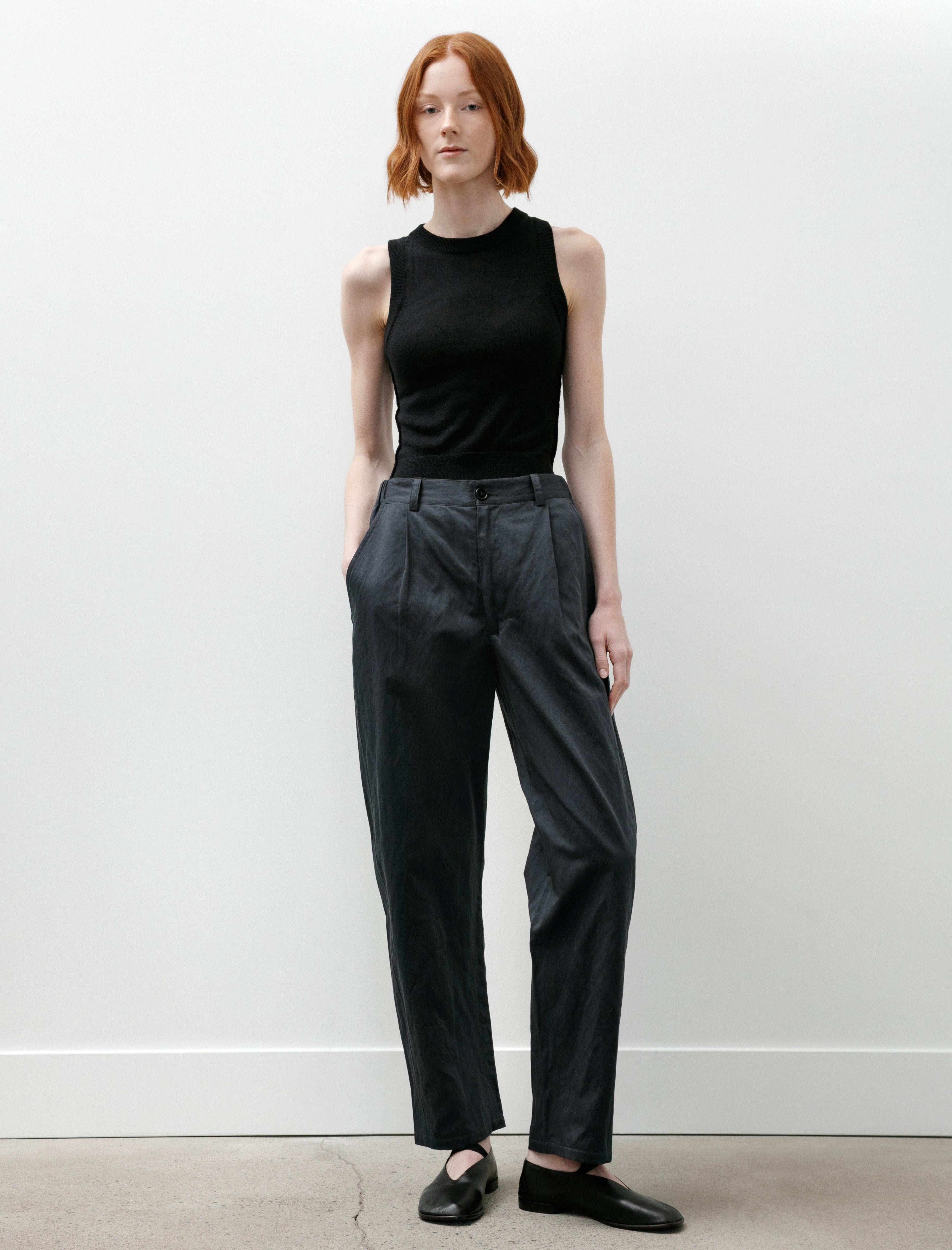 Wanze Easy Trouser Cotton Metal Midnight